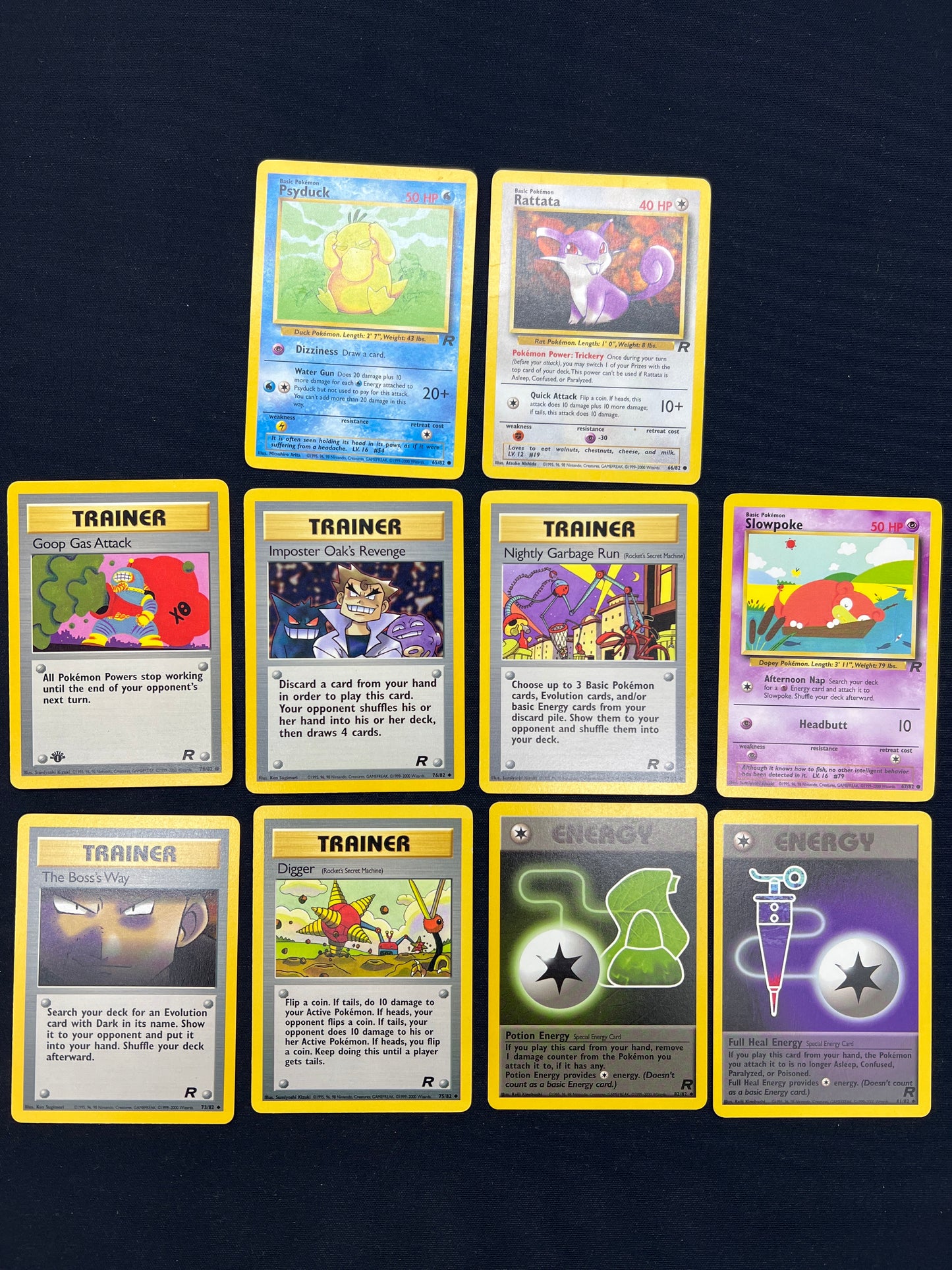 Auction Lot 379: Pokemon Cards Lot of 10 Assorted Team Rocket Conditions Vary