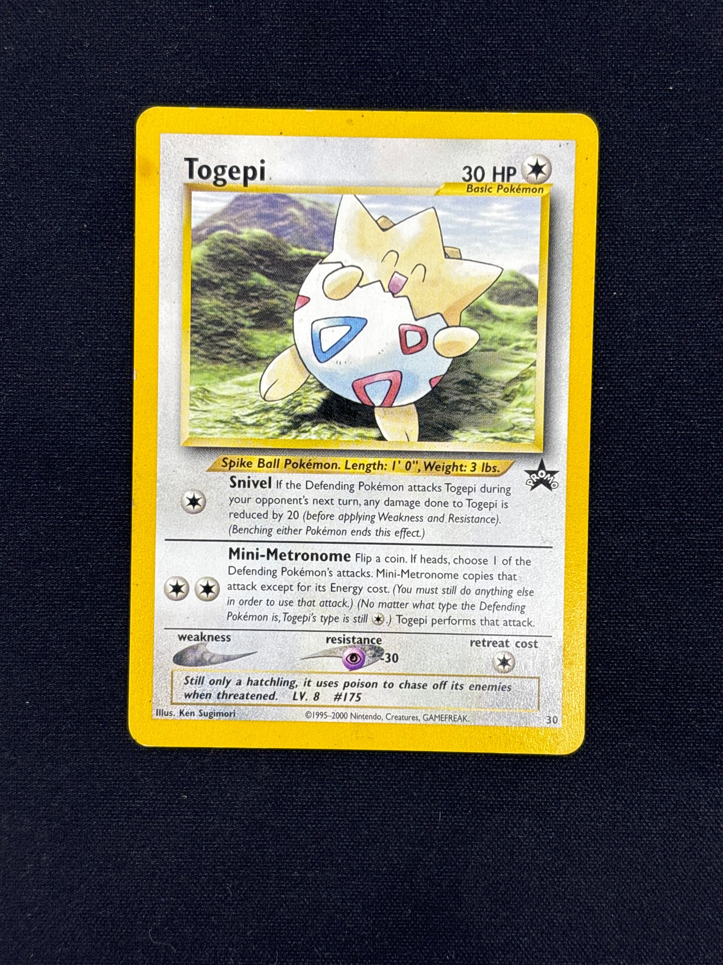 Auction Lot 83: Pokemon Card Togepi WOTC Black Star Promo Conditions Vary