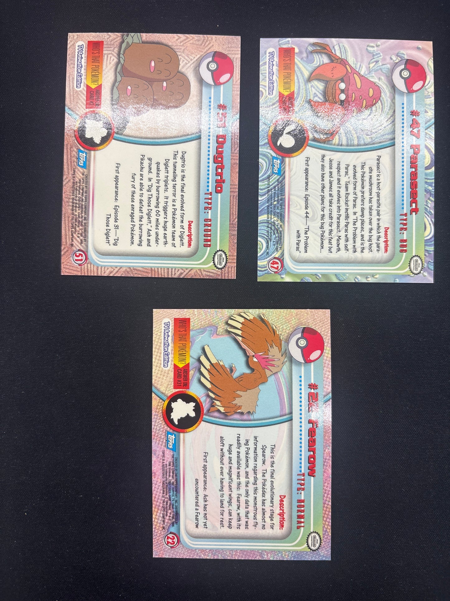 Auction Lot 70: Pokemon Cards Lot of 3 Assorted Topps Rainbow Foil Conditions Vary