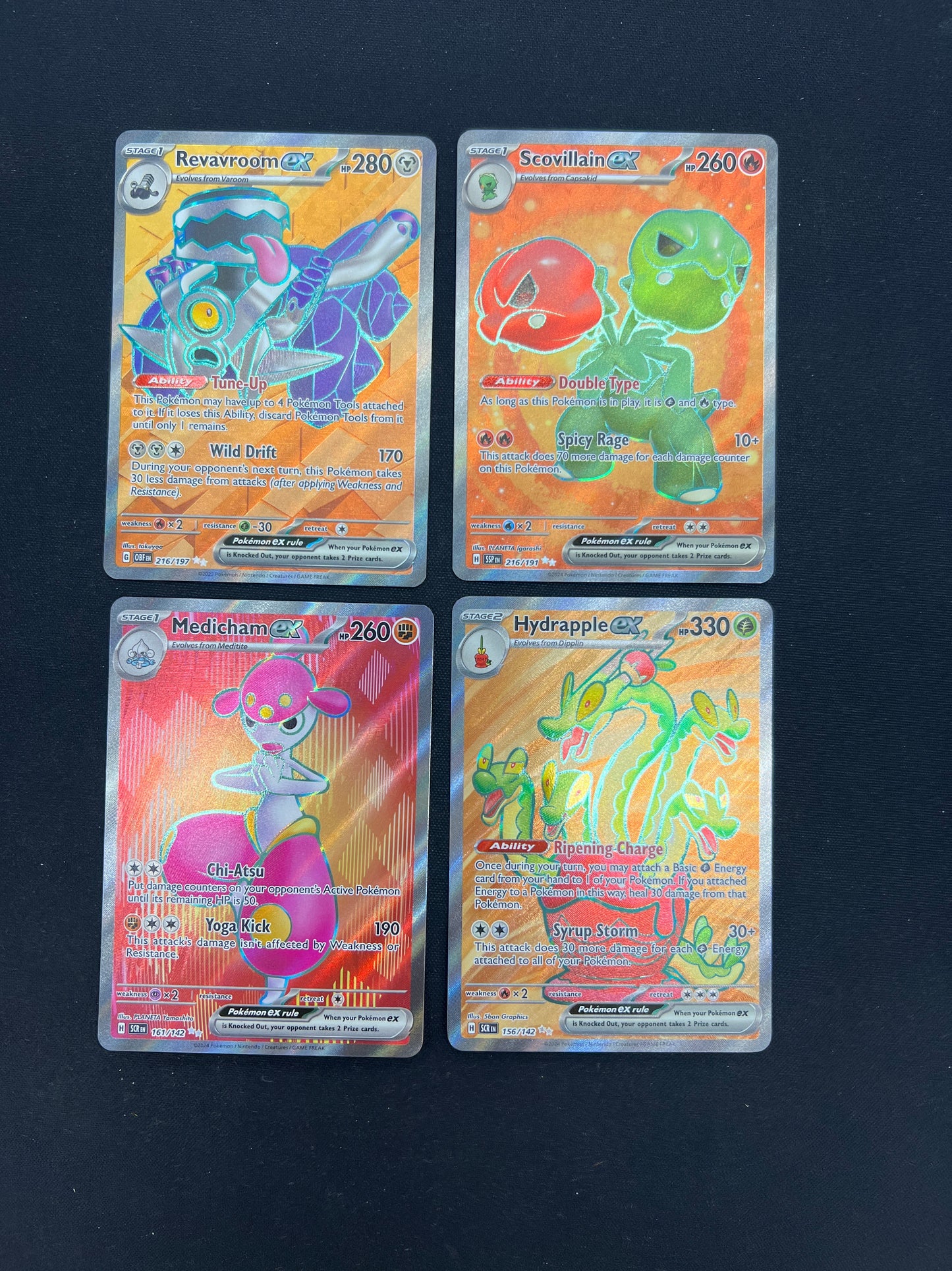 Auction Lot 174: Pokemon Cards Assorted Lot of 4 SV Era EX Full Art Ultra Rares Conditions Vary