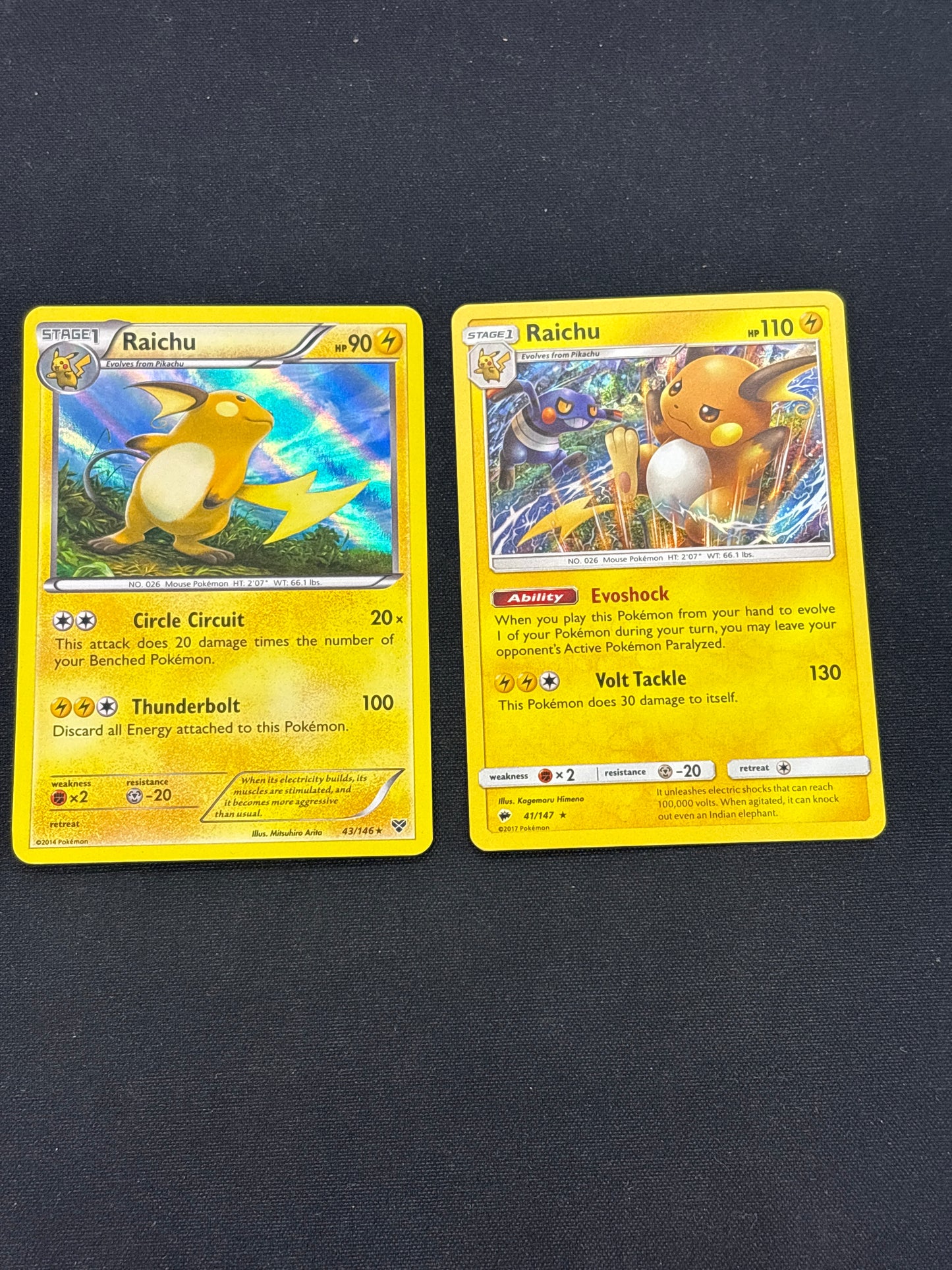 Auction Lot 7: Pokemon Cards Lot of 2 Raichu Holos Conditions Vary