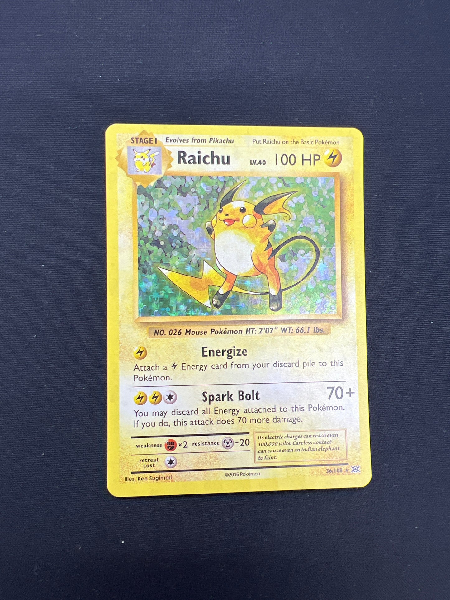 Auction Lot 139: Pokemon Cards Raichu Holo XY Evolutions Card Condition Vary