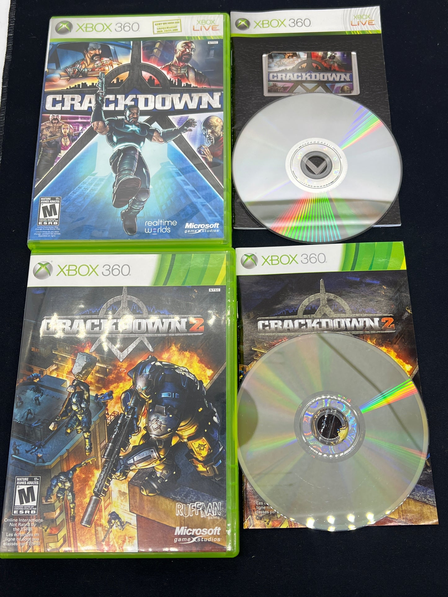 Auction Lot 216: XBOX 360 Video Game Lot of 2 Crackdown CIB