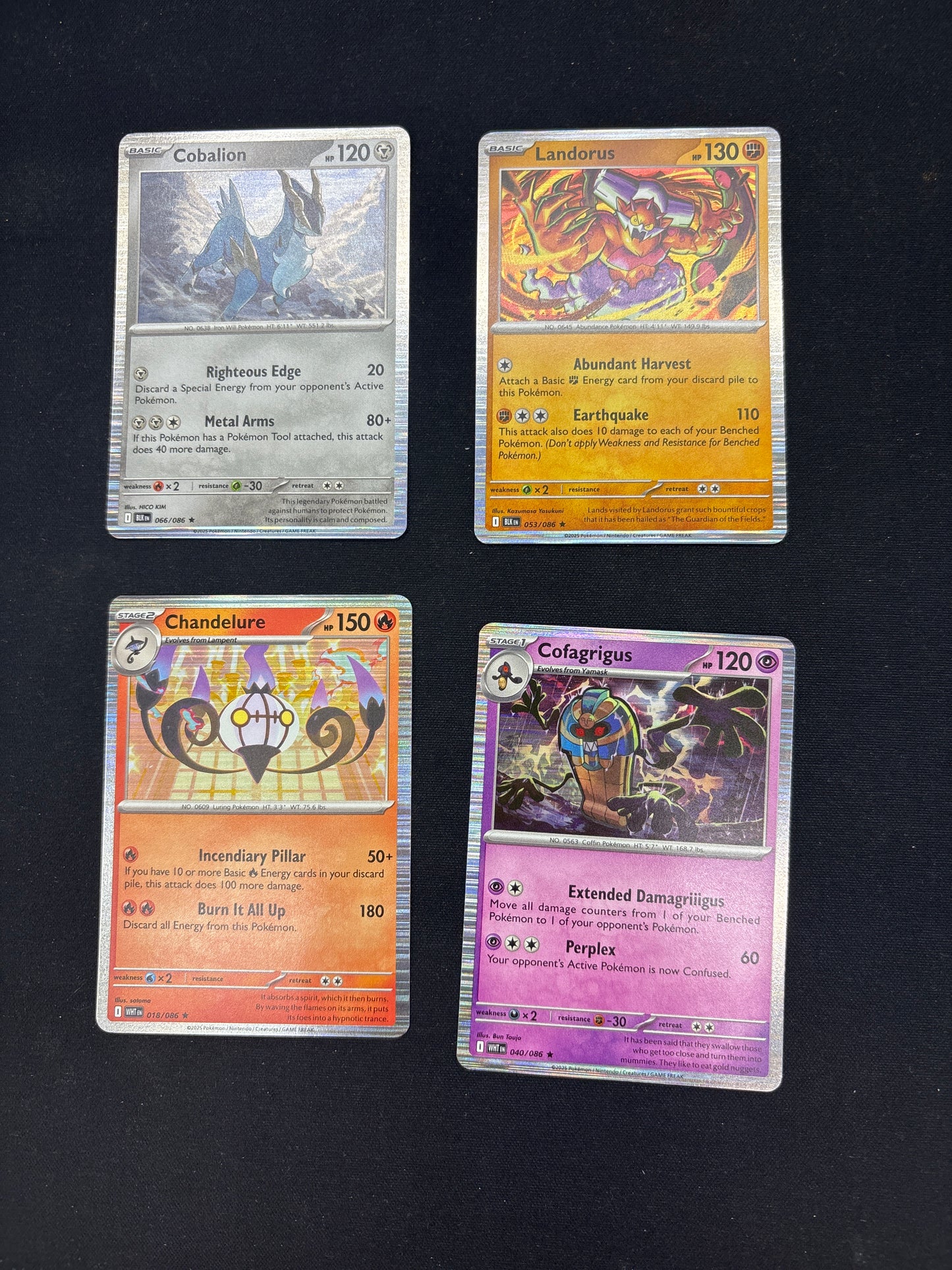 Auction Lot 256: Pokemon Black Bolt White Flare Holo Card Lot Conditions Vary