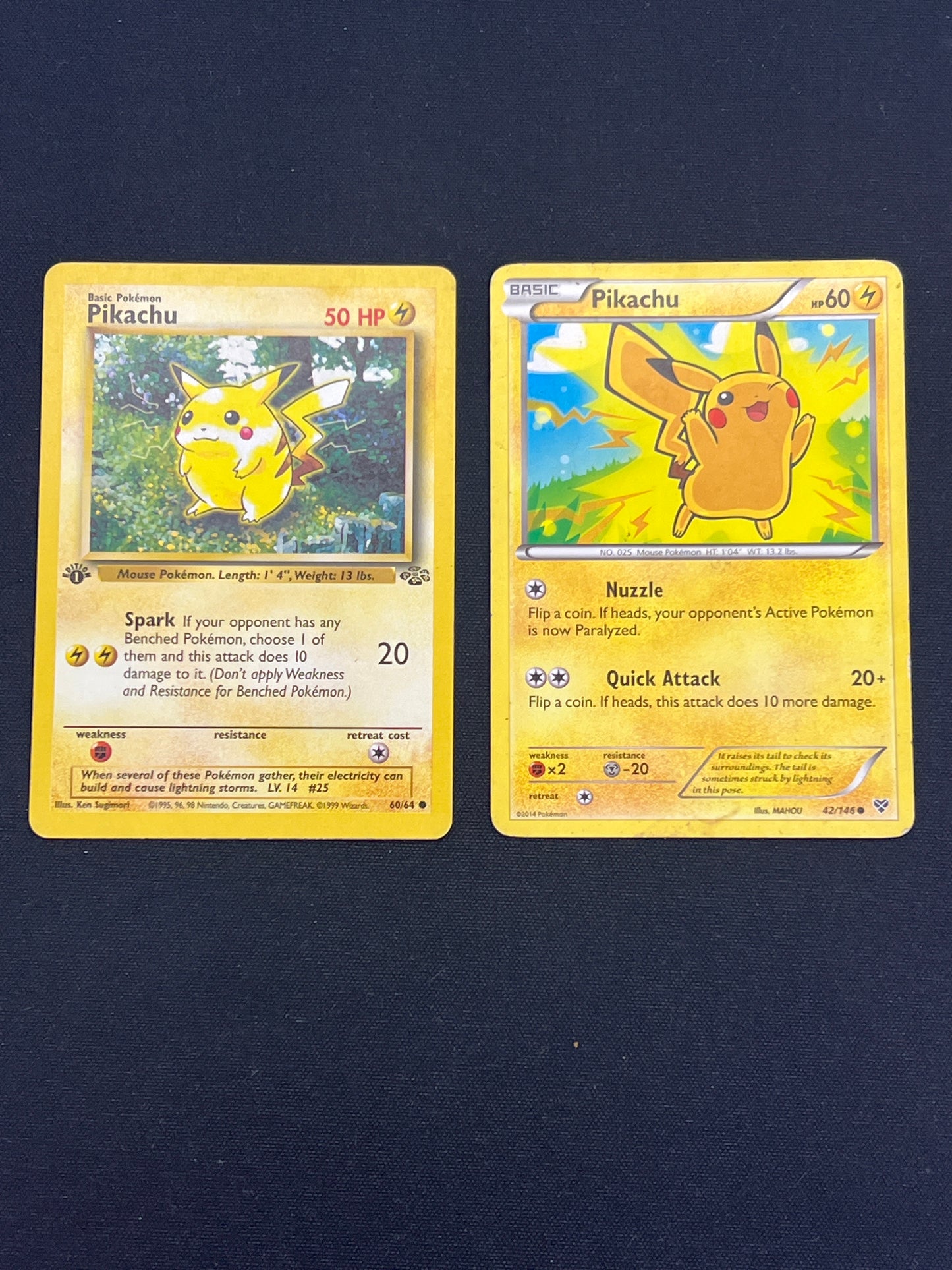 Auction Lot 223: Pokemon Cards Lot of 2 Pikachu 1st Edition Jungle XY Base Commons Conditions Vary