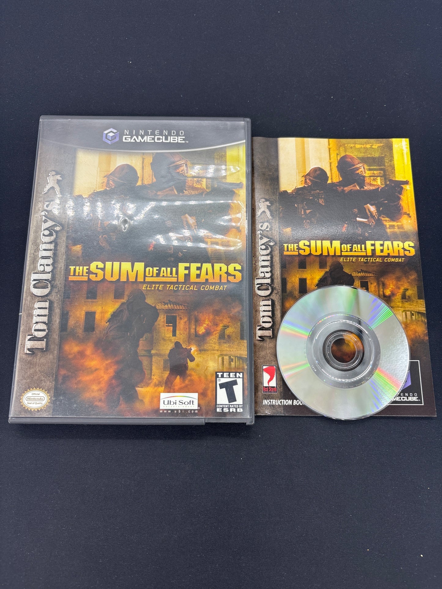 Auction Lot 114: Nintendo Game Cube The Sum of All Fears Elite Tactical Combat With Case & Disc