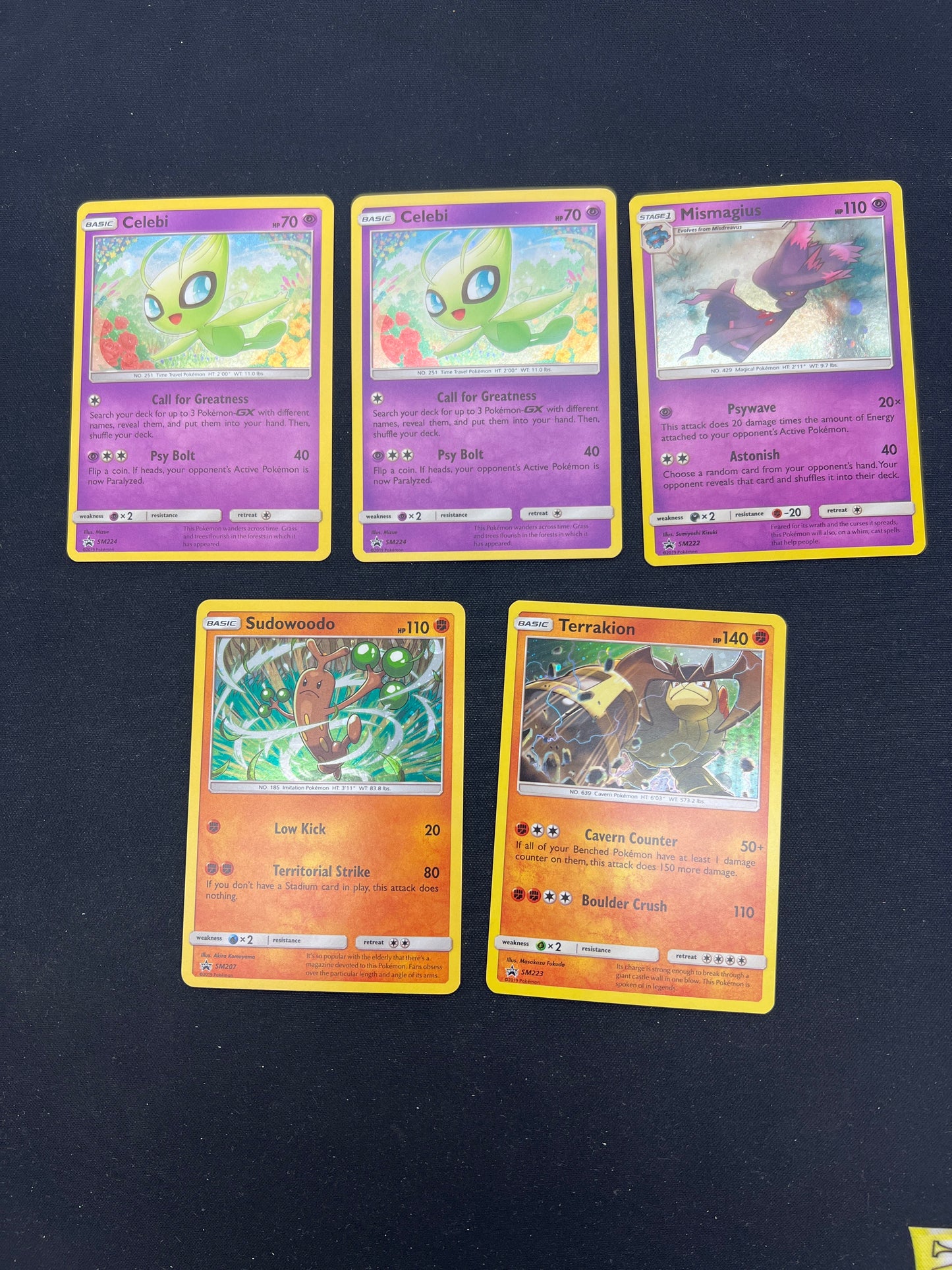 Auction Lot 122: Pokemon Cards Lot of 5 Assorted Cosmo Holo SM Conditions Vary