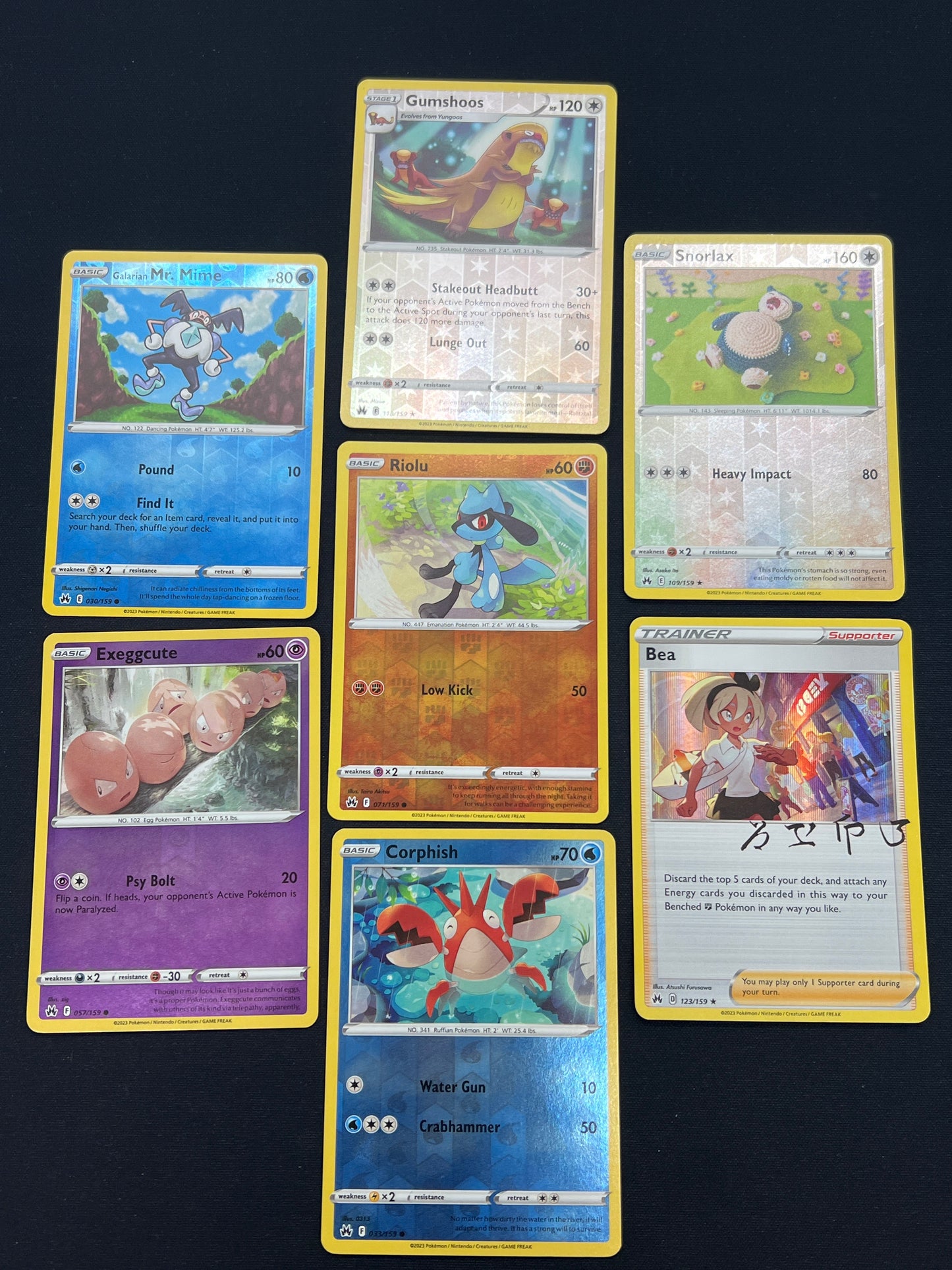 Auction Lot 196: Pokemon Cards Lot of 7 Reverse Holos Crown Zenith Conditions Vary