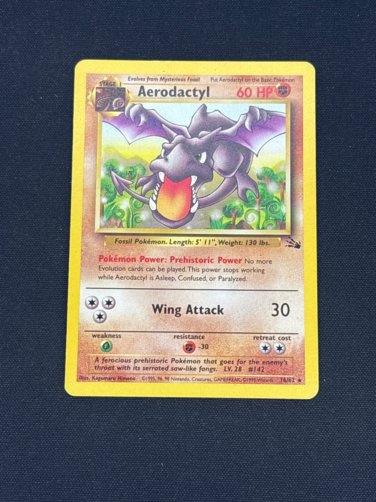 Auction Lot 252: Pokemon Cards Aerodactyl Non Holo Rare Pokemon Fossil Conditon Vary