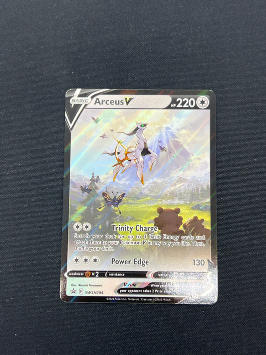 Auction Lot 332: Pokemon Cards Arceus V SWSH 204 Full Art Promo Condition Vary