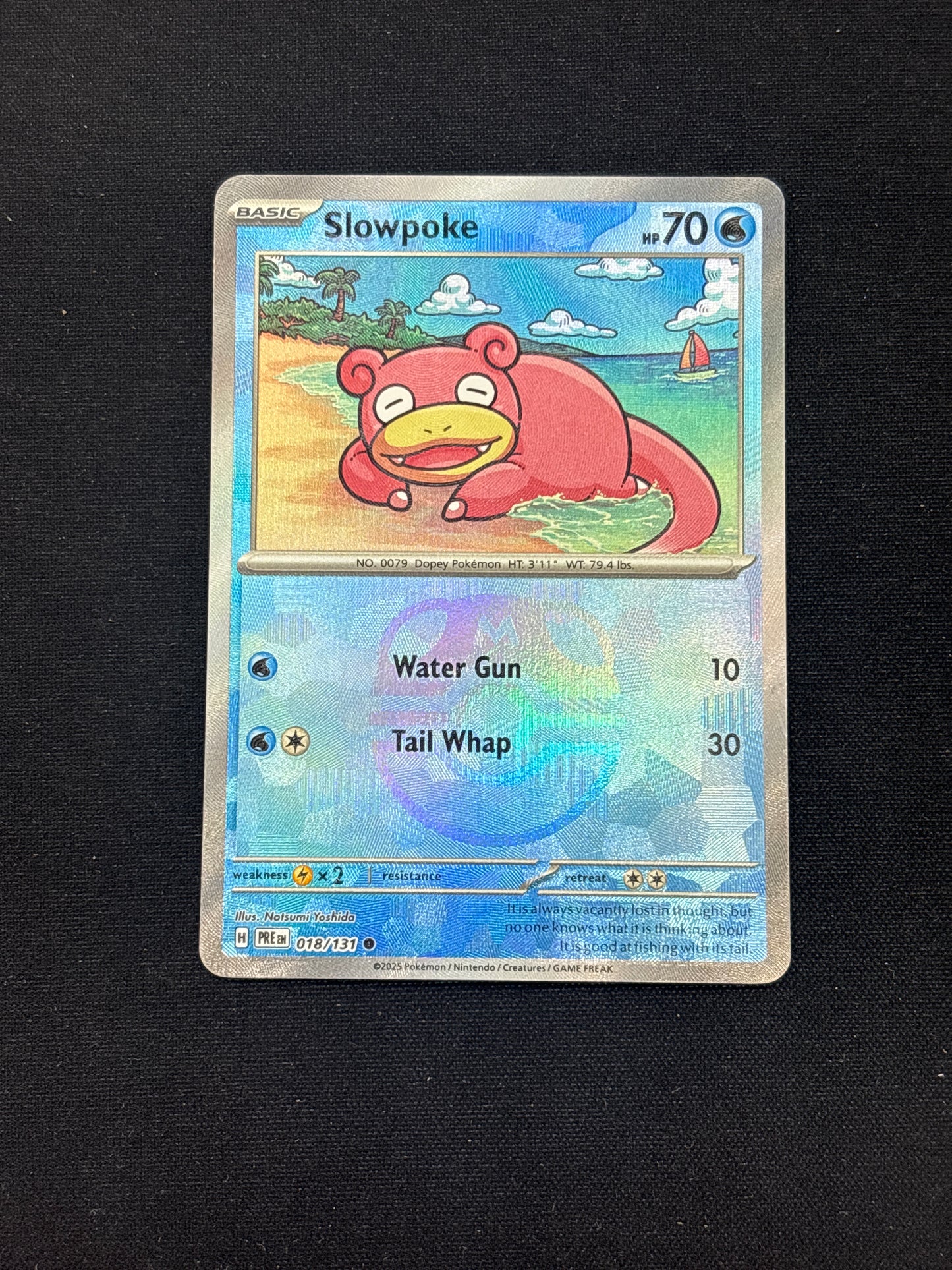 Auction Lot 74: Pokemon Cards Slowpoke Masterball Holo Prismatic Evolutions Condition Vary