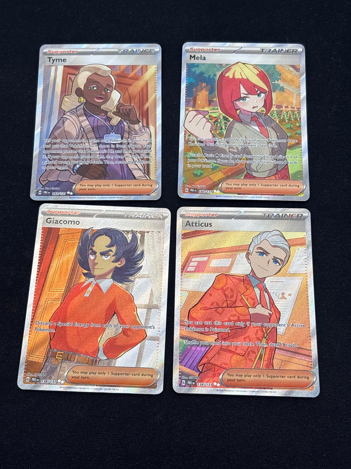 Auction Lot 234: Pokemon Cards Assorted Lot of 4 Full Art Trainers Prismatic Evolutions Conditions Vary Lot 2