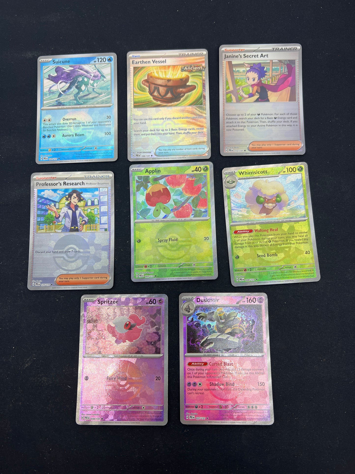 Auction Lot 175: Pokemon Cards Lot of 8 Assorted Pokeball Pattern Prismatic Evolutions Lot 8 Conditions Vary