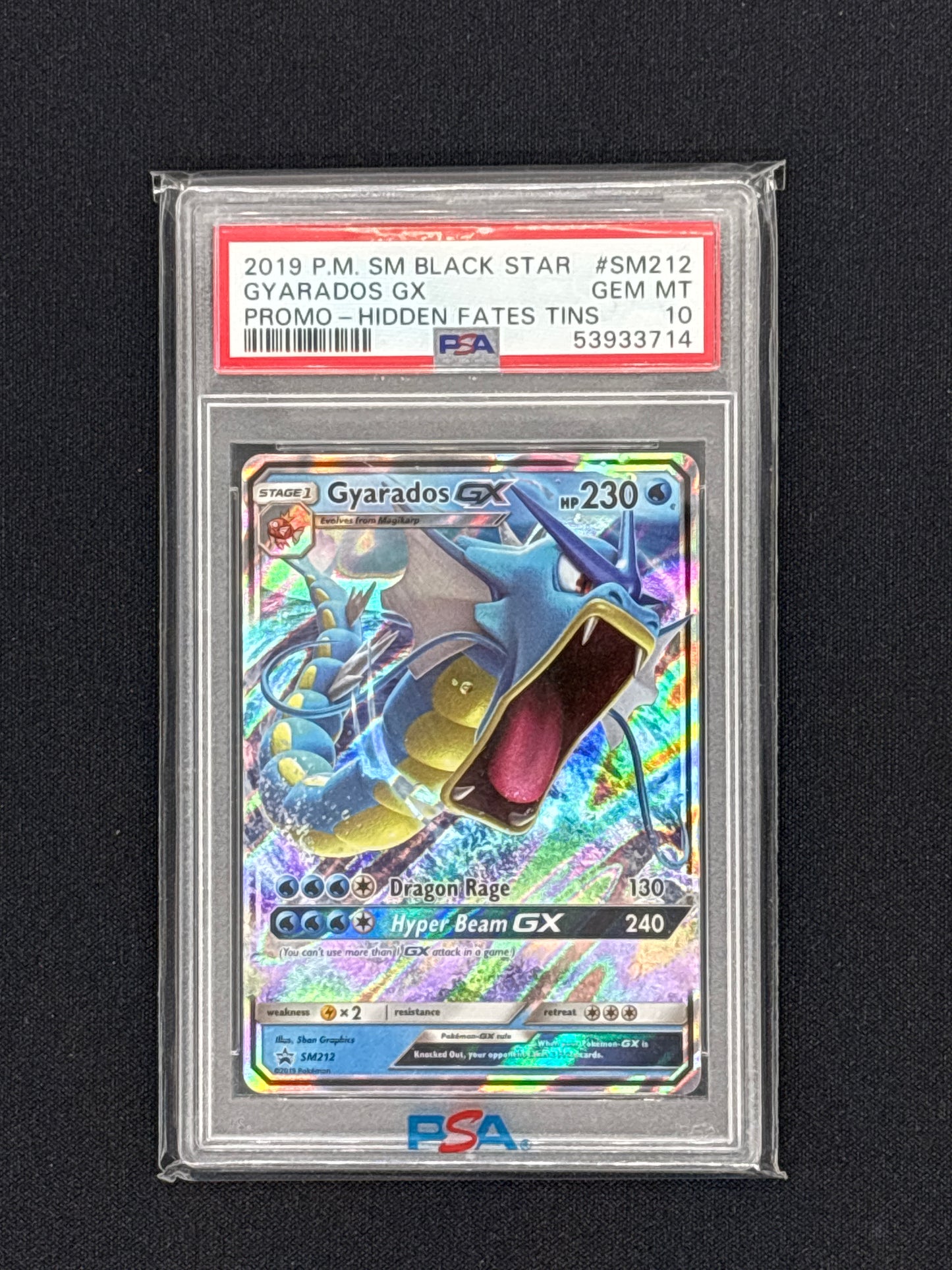 Auction Lot 4: PSA 10 Gyarados GX Hidden Fates Promo SM212