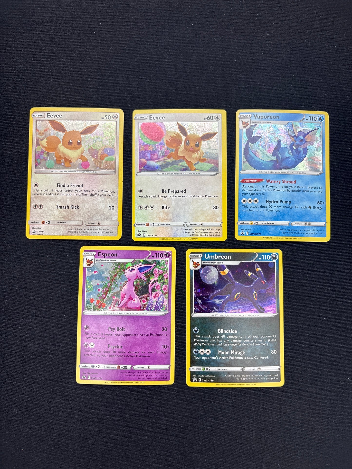 Auction Lot 12: Pokemon Eeveelution Holo Promo Card Lot Conditions Vary