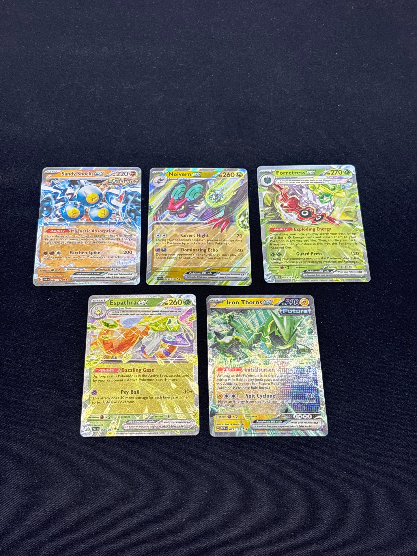 Auction Lot 35: Pokemon Cards Lot of 5 SV EX Double Rares Condition Vary