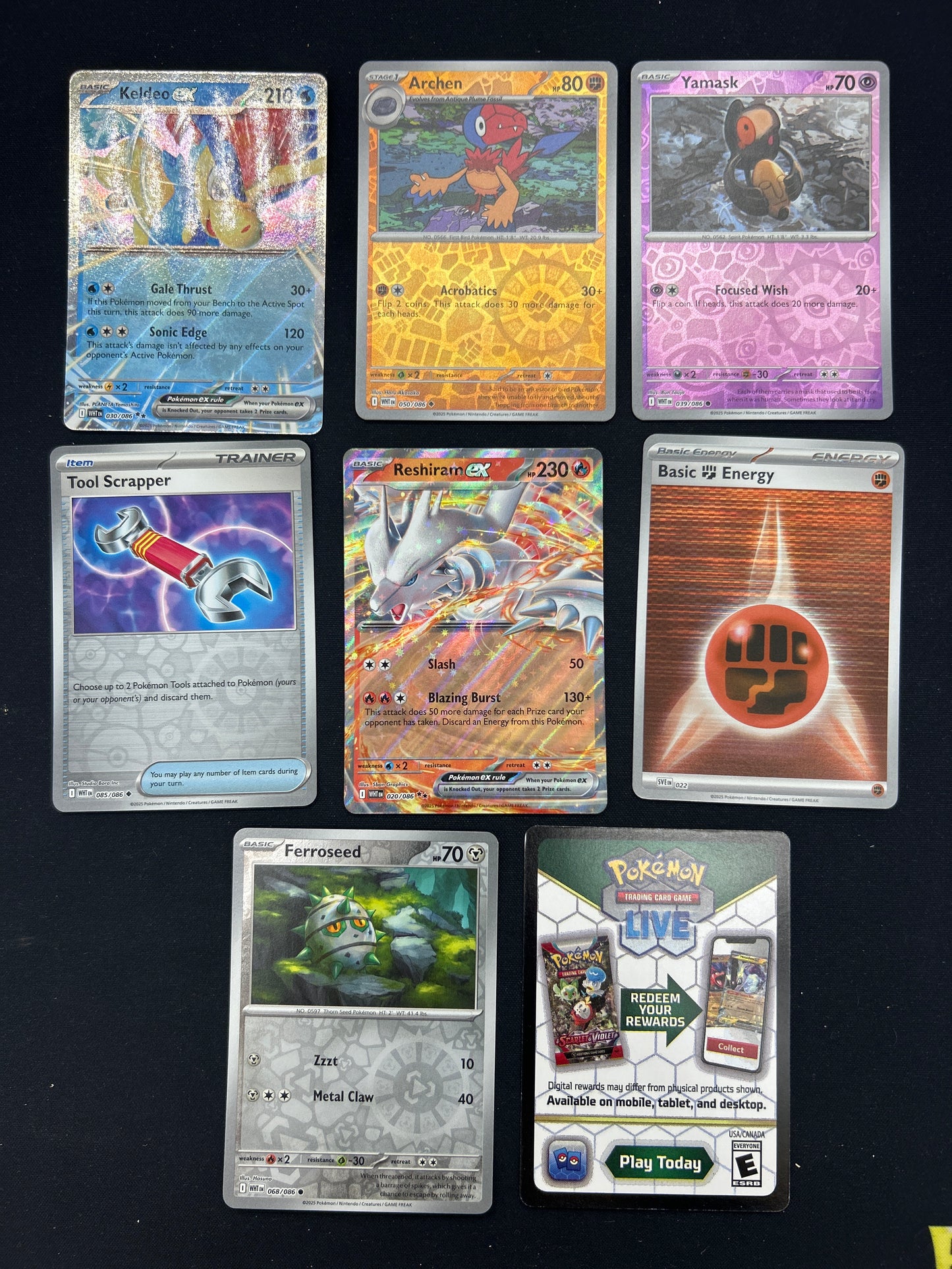 Auction Lot 456: Pokemon Cards Lot of 8 Assorted White Flare Reverse Holo EX Conditions Vary