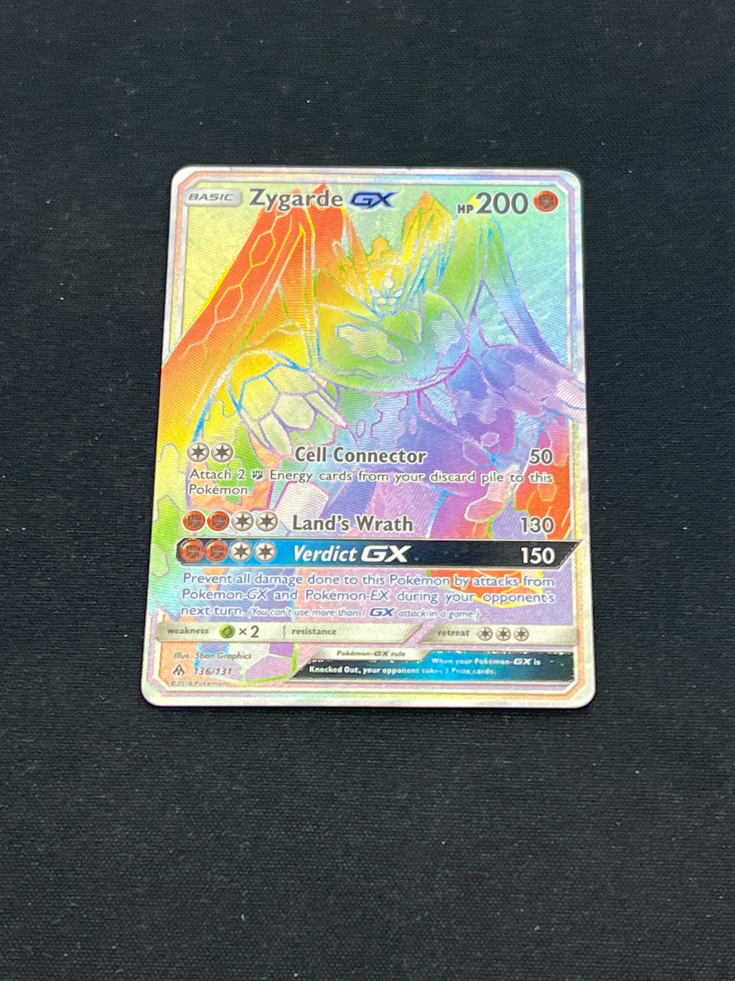 Auction Lot 299: Pokemon Cards Zygarde GX Full Art Rainbow Rare Conditions Vary