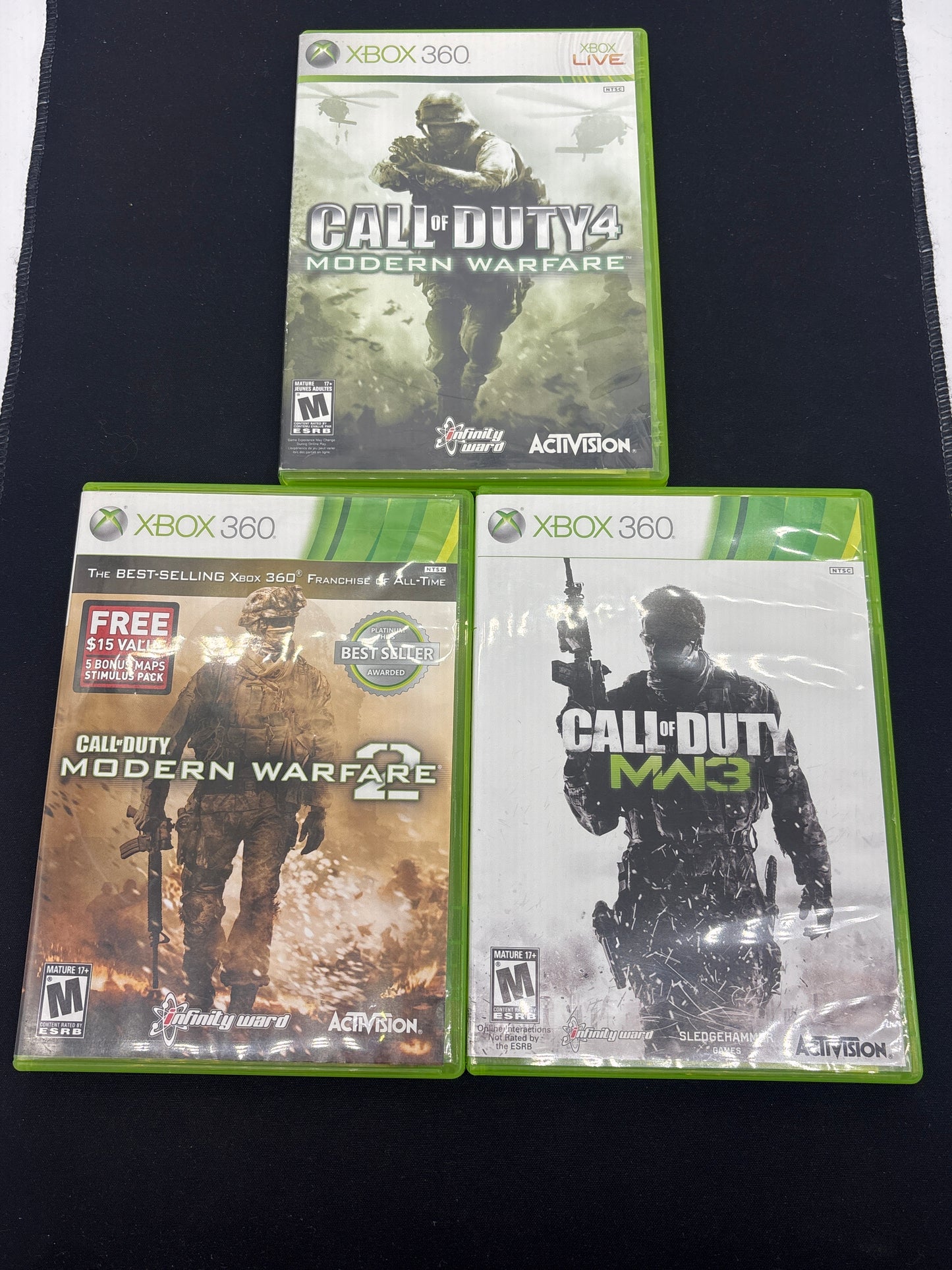 Auction Lot 206: XBOX 360 Video Game Lot of 3 Call of Duty Modern Warfare CIB