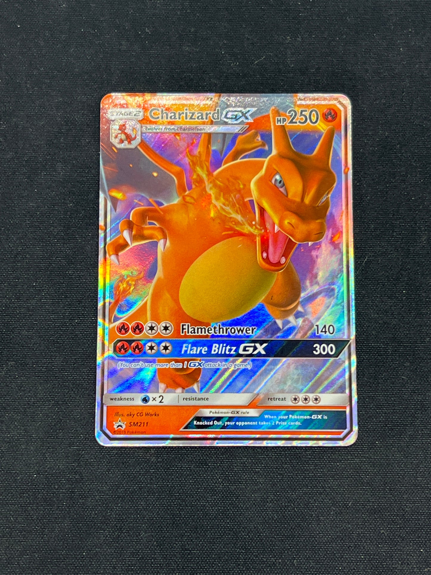 Auction Lot 262: Pokemon Cards Charizard GX SM211 Full Art Promo Condition Vary
