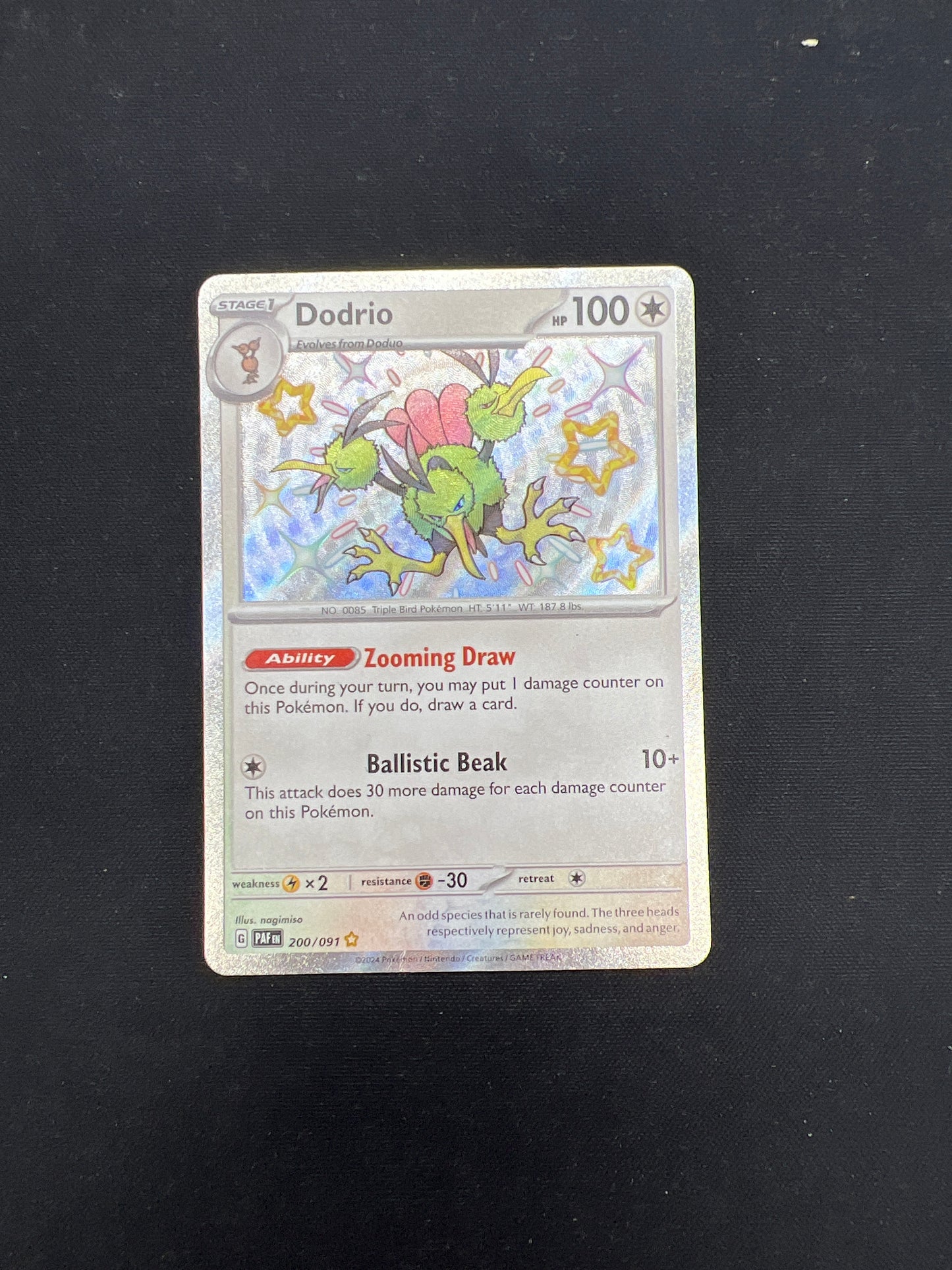 Auction Lot 158: Pokemon Cards Dodrio Baby Shiny Paldean Fates Conditions Vary
