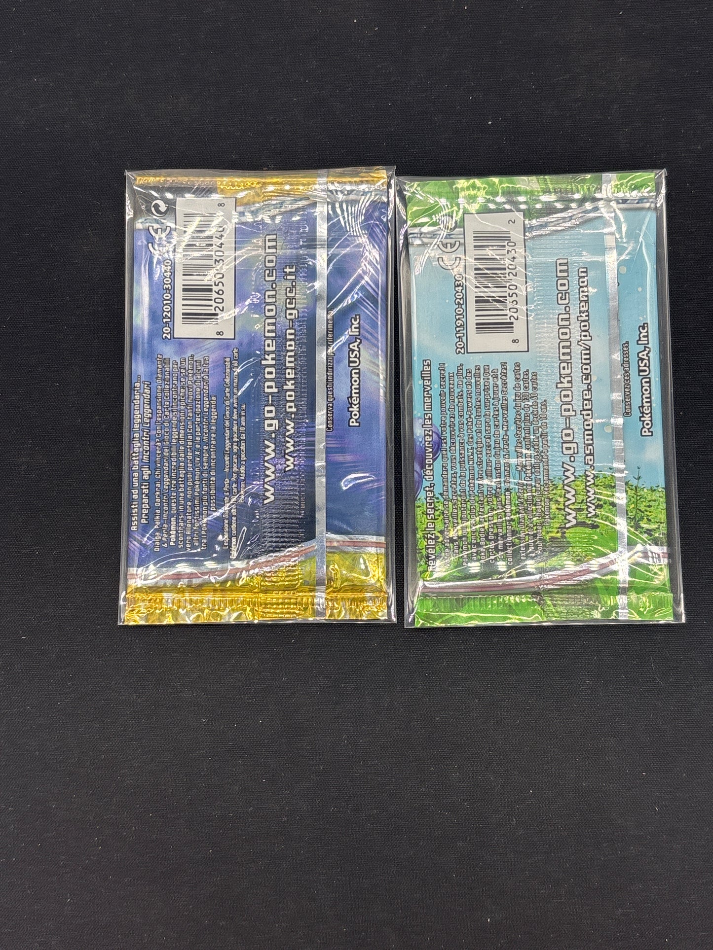 Auction Lot 1: Pokemon Cards Diamond and Pearl Legends Awakened (Italian) & Secret Wonders (French) Sealed Packs