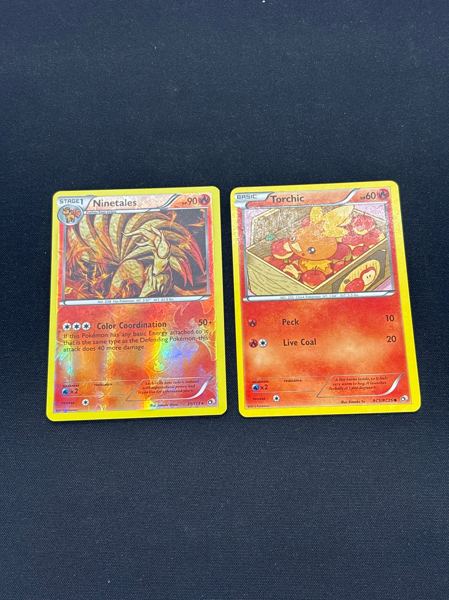 Auction Lot 323: Pokemon Cards Ninetales & Torchic Radiant Collection Legendary Treasures Conditions Vary