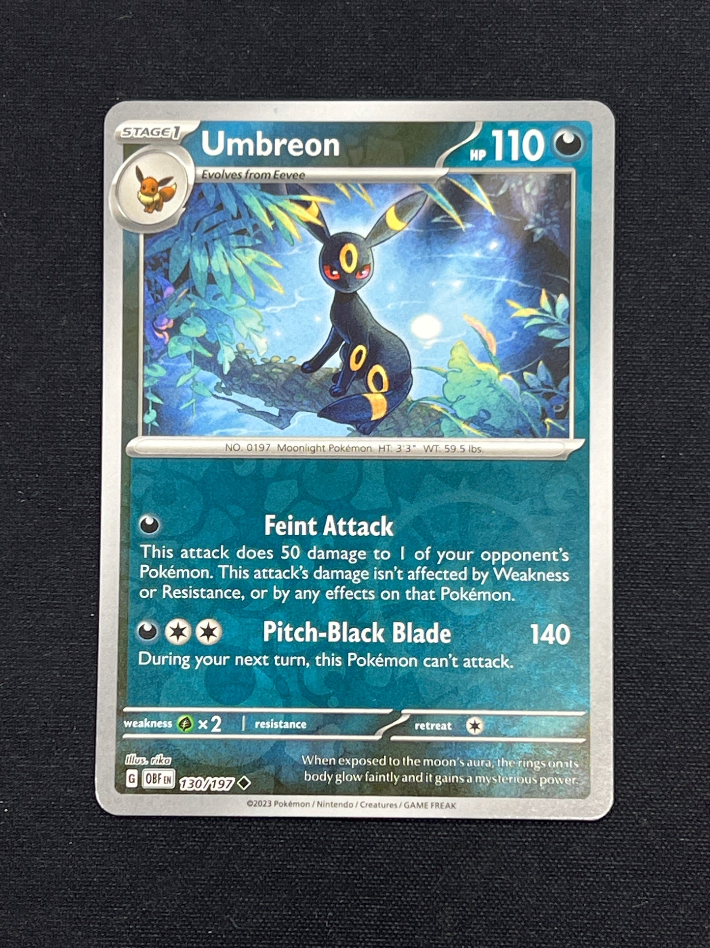 Auction Lot 421: Pokemon Cards Umbreon Reverse Holo Obsidian Flames Conditions Vary