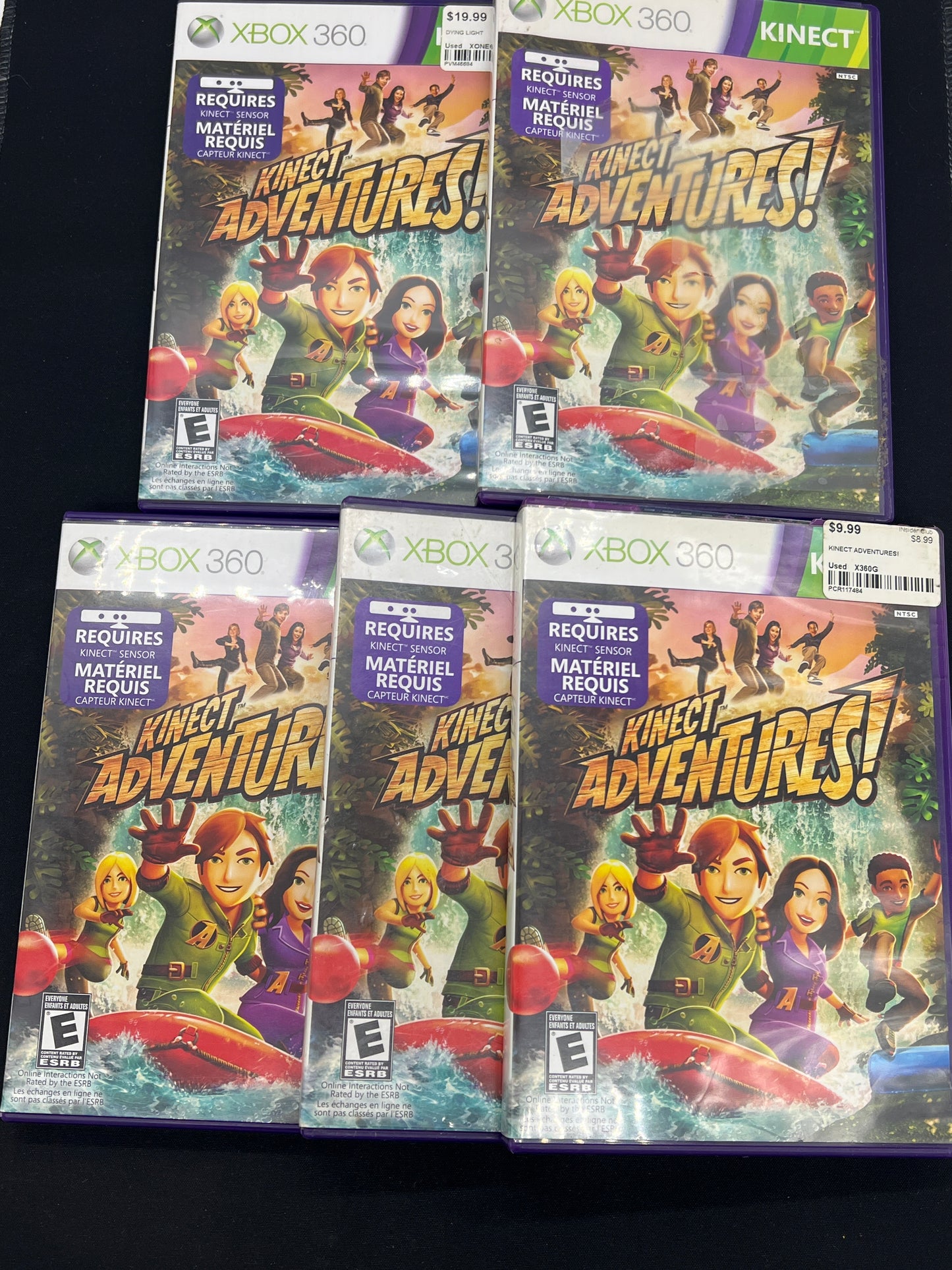 Auction Lot 124: XBOX 360 Video Game Lot of 5 Kinect Adventures CIB
