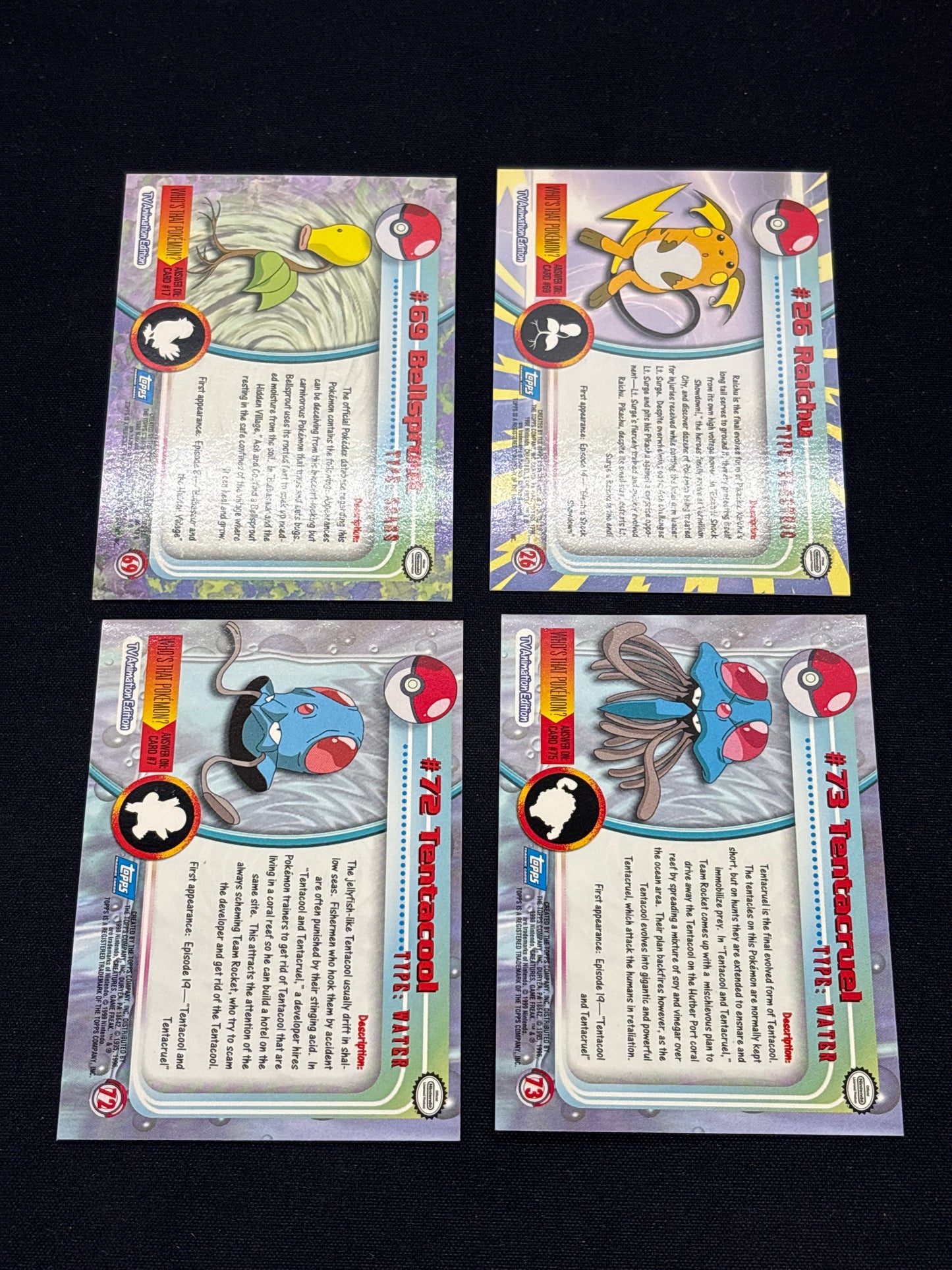 Auction Lot 102: Pokemon Cards Lot of 4 Assorted Topps Conditions Vary