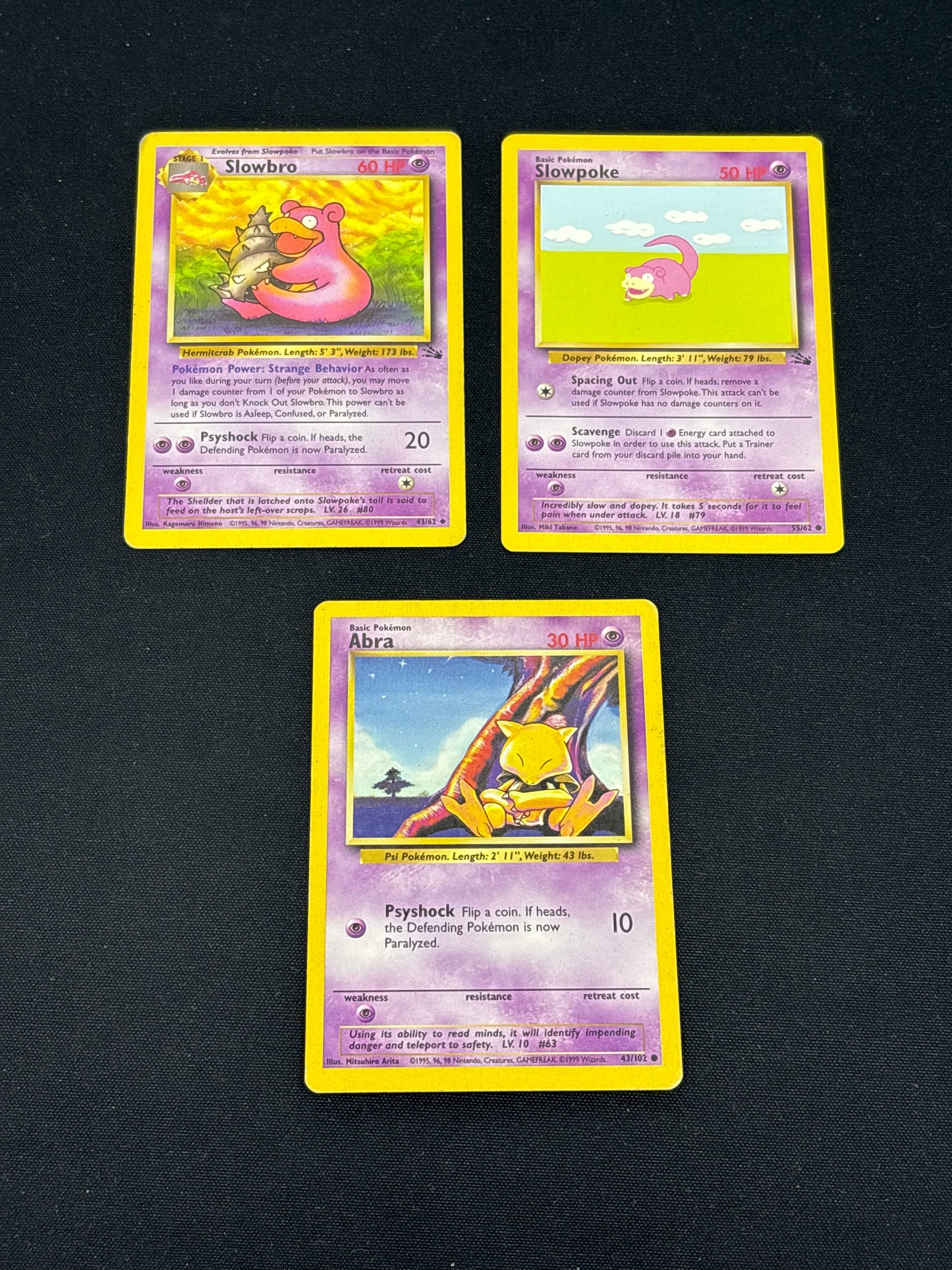 Auction Lot 330: Pokemon Cards Assorted Lot of 3 Psychic Type Common Uncommons Conditions Vary
