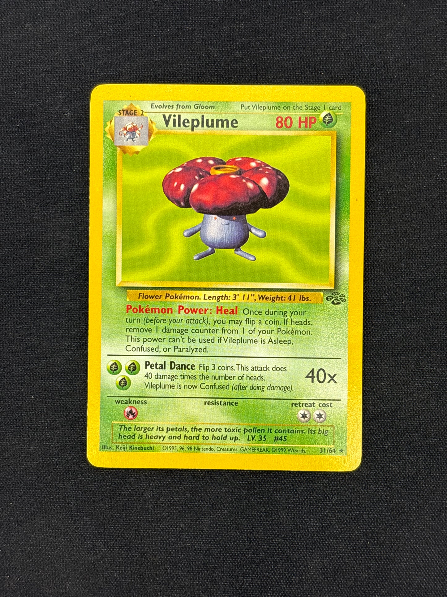 Auction Lot 136: Pokemon Card Vileplume Jungle Conditions Vary