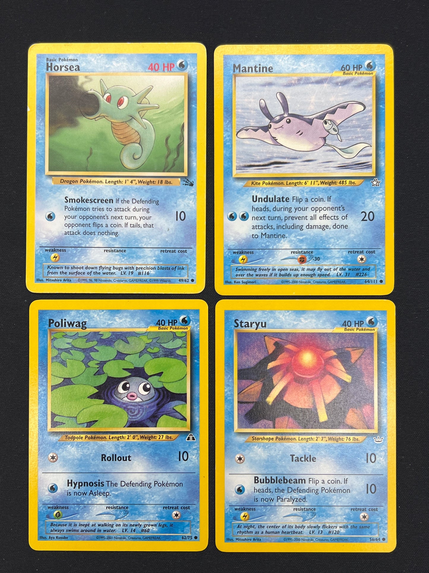 Auction Lot 399: Pokemon Cards Lot of 4 Assorted WOTC Water Types Conditions Vary