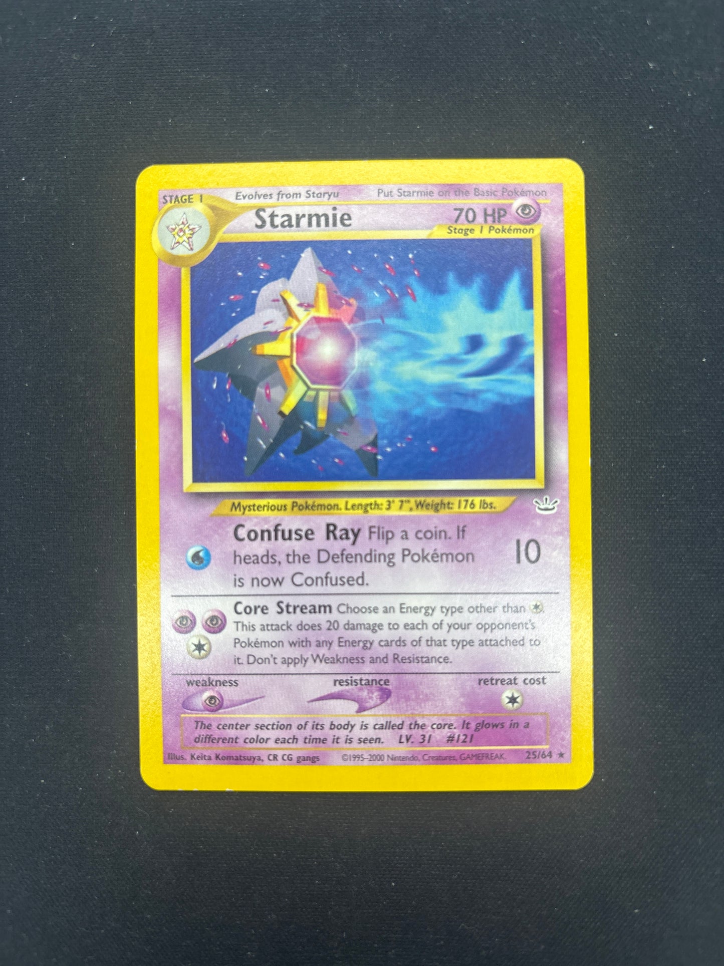 Auction Lot 16: Pokemon Card Starmie Neo Revelation Condition Vary