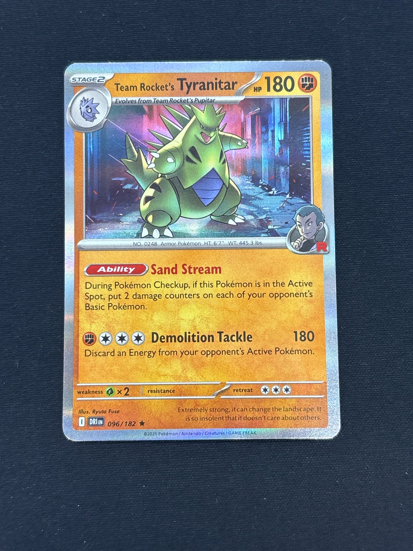 Auction Lot 253: Team Rocket Tyranitar Holo Card Conditions Vary