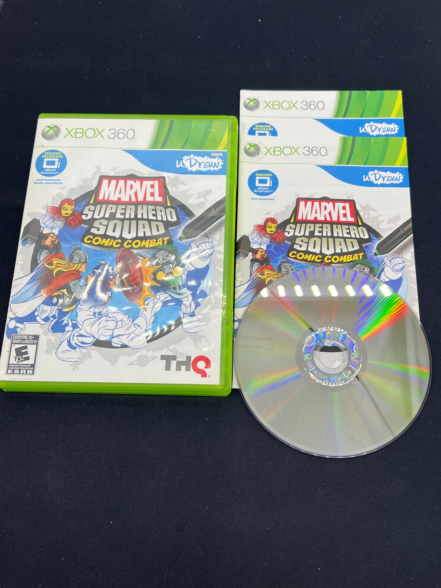 Auction Lot 216: XBOX 360 Video Game U Draw Marvel Superhero Squad Comic Combat CIB