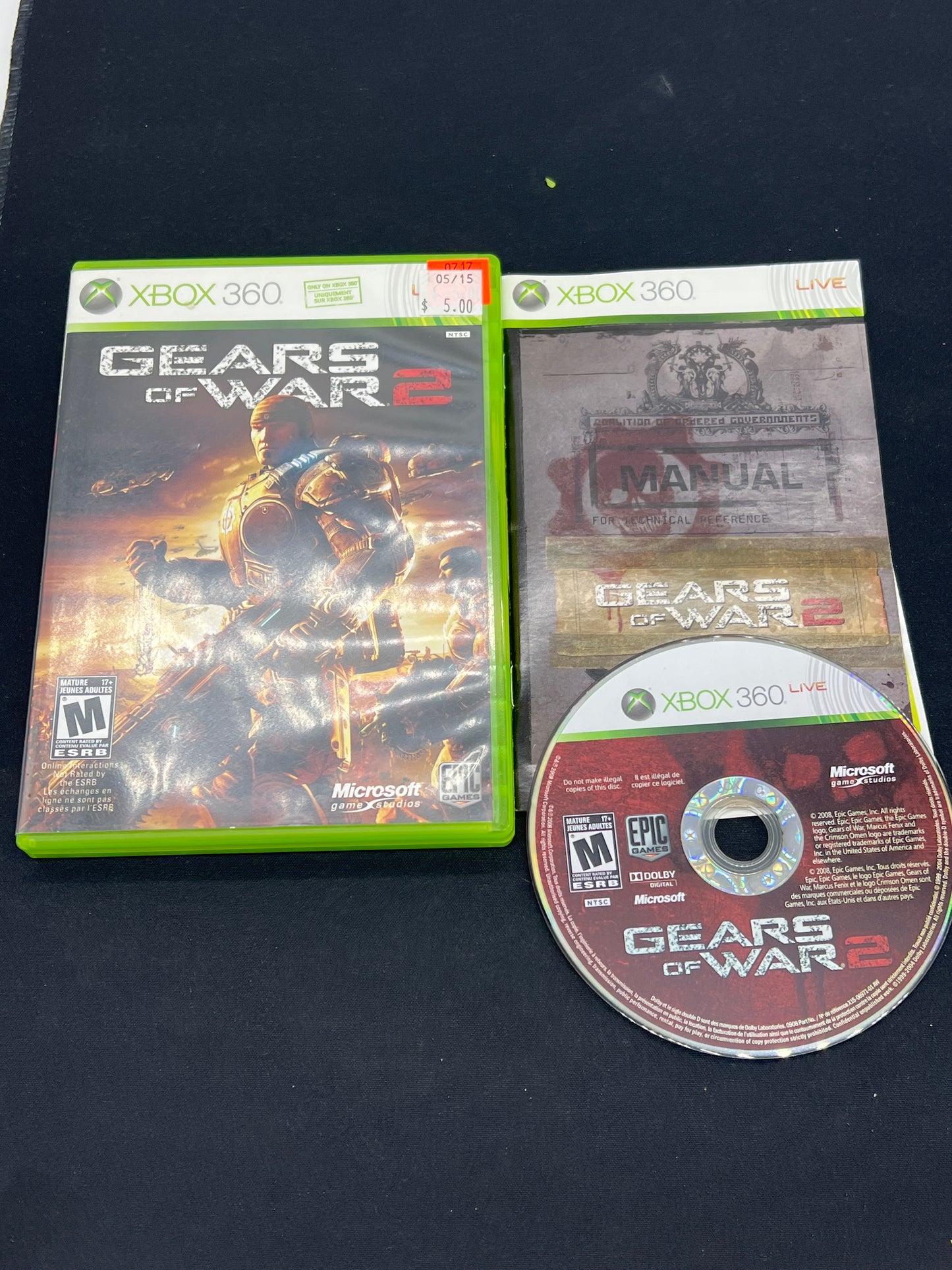 Auction Lot 164: XBOX 360 Gears of Wars 2 CIB