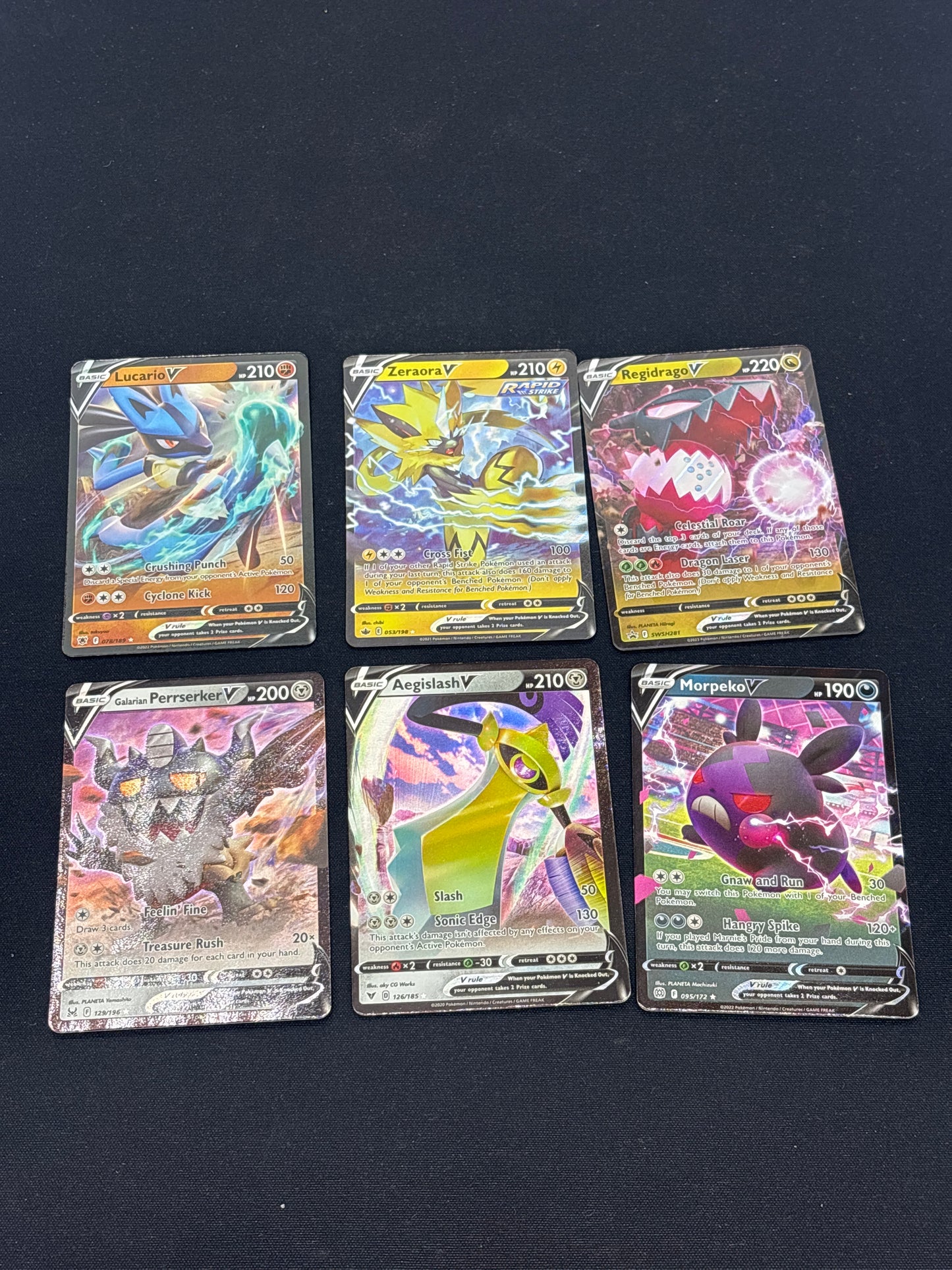 Auction Lot 148: Pokemon Cards Lot of 6 Assorted V Full Arts Condition Vary