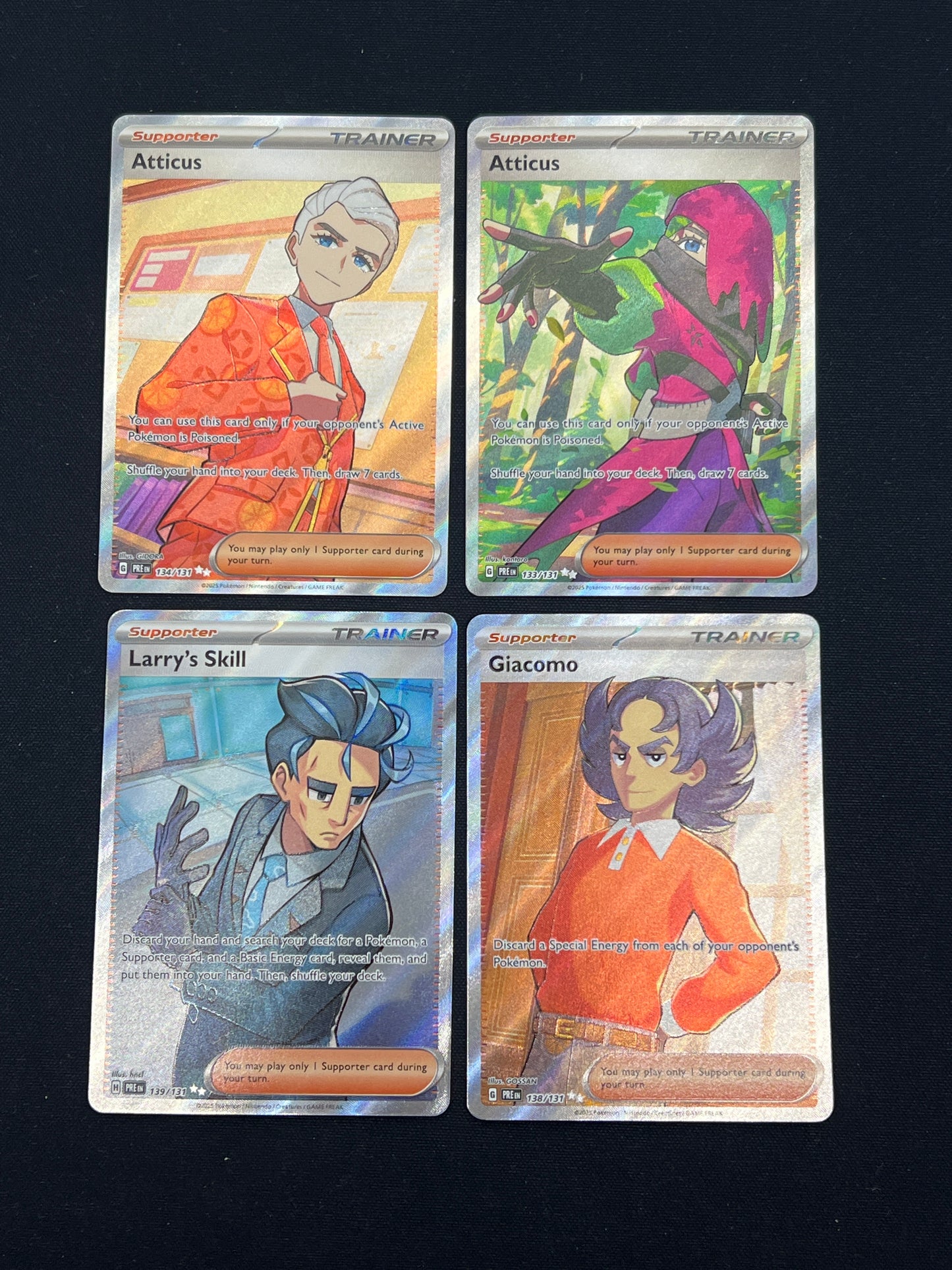 Auction Lot 362: Pokemon Cards Lot of 4 Prismatic Evolutions Full Art Trainers Conditions Vary