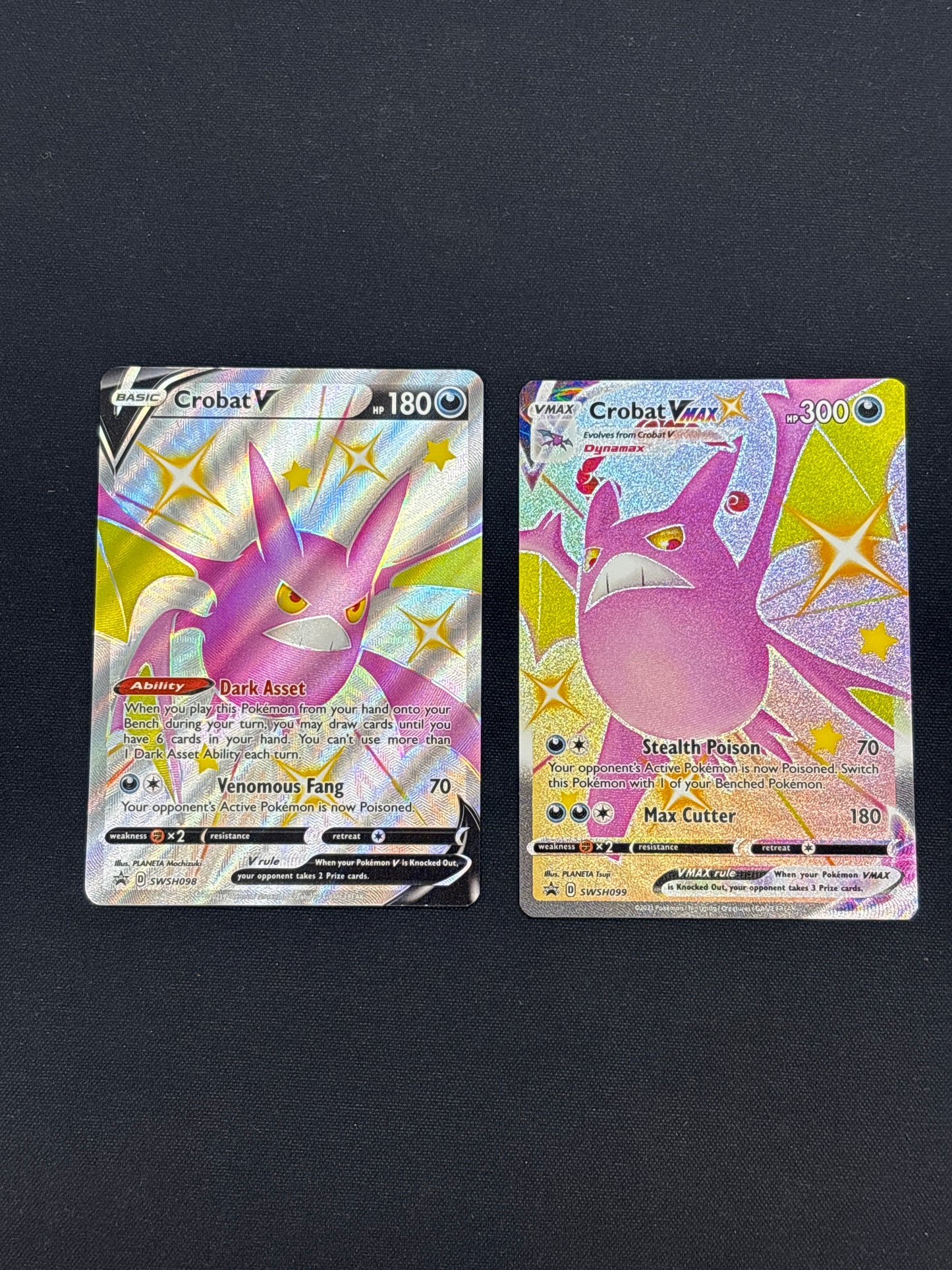 Auction Lot 195: Pokemon Crobat V and VMAX Shining Fates Promo Card Lot Conditions Vary