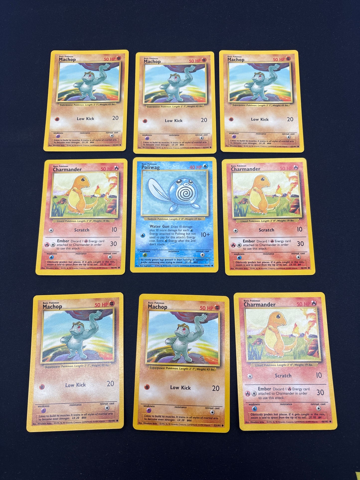 Auction Lot 82: Pokemon Cards Lot of 9 WOTC Base Set Commons Conditions Vary