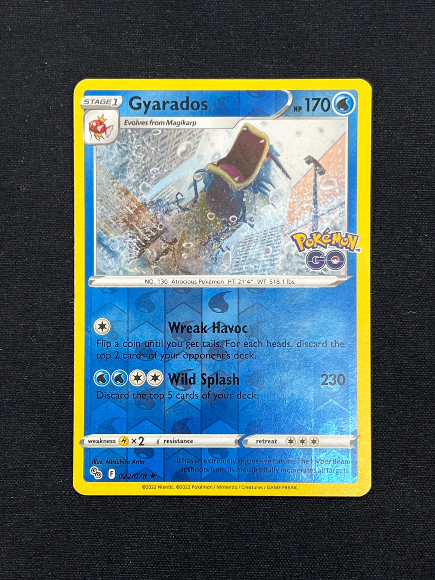 Auction Lot 454: Pokemon Cards Gyarados Reverse Holo Rare Pokemon GO Stamped Conditions Vary