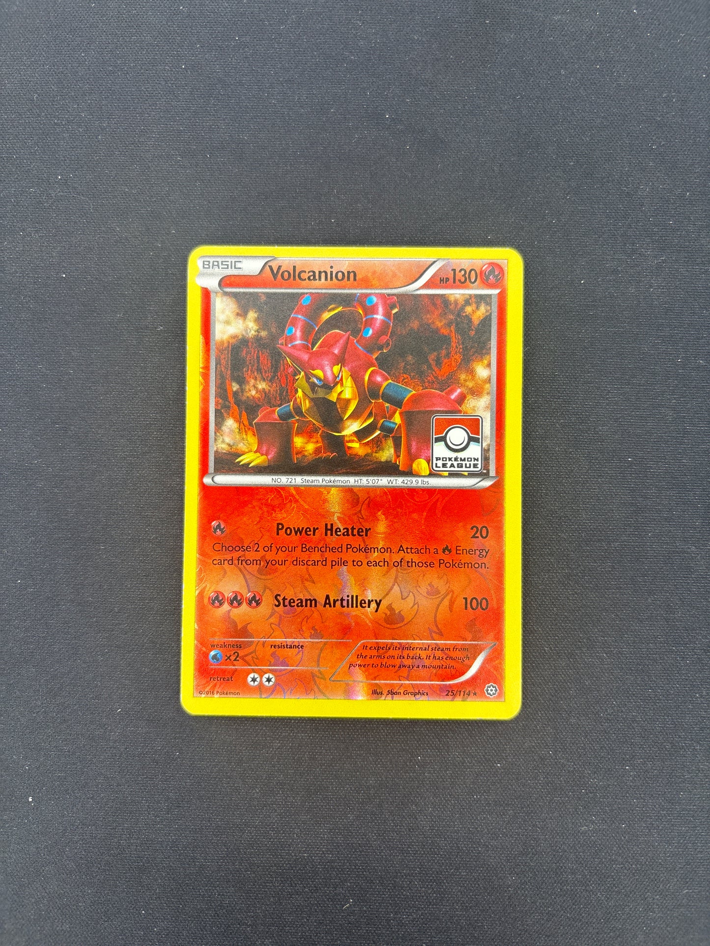 Auction Lot 128: Pokemon Card Volcanion Pokemon League Stamped Promo Conditions Vary