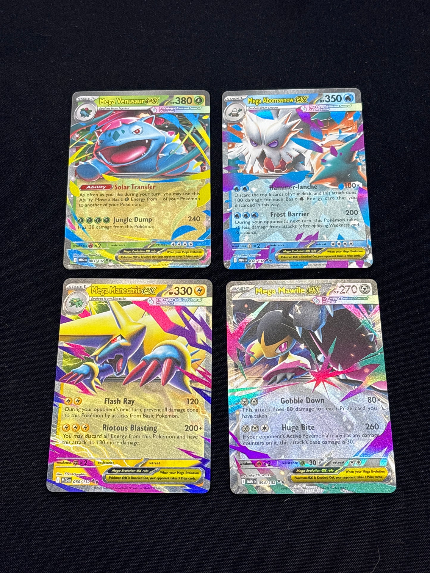 Auction Lot 135: Pokemon Cards Assorted Lot of 4 Mega Evolutions EX Double Rares Conditions vary