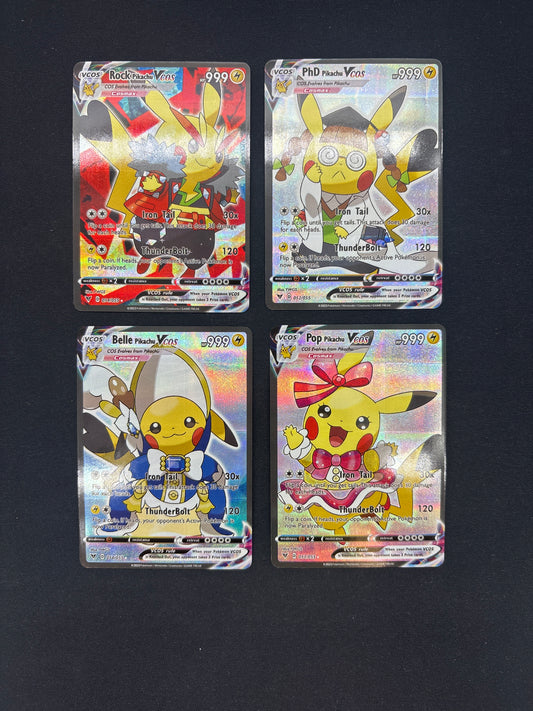 Auction Lot 325: Pokemon Cards (CUSTOM) Lot of 4 Assorted Pikachu Poncho Conditions Vary