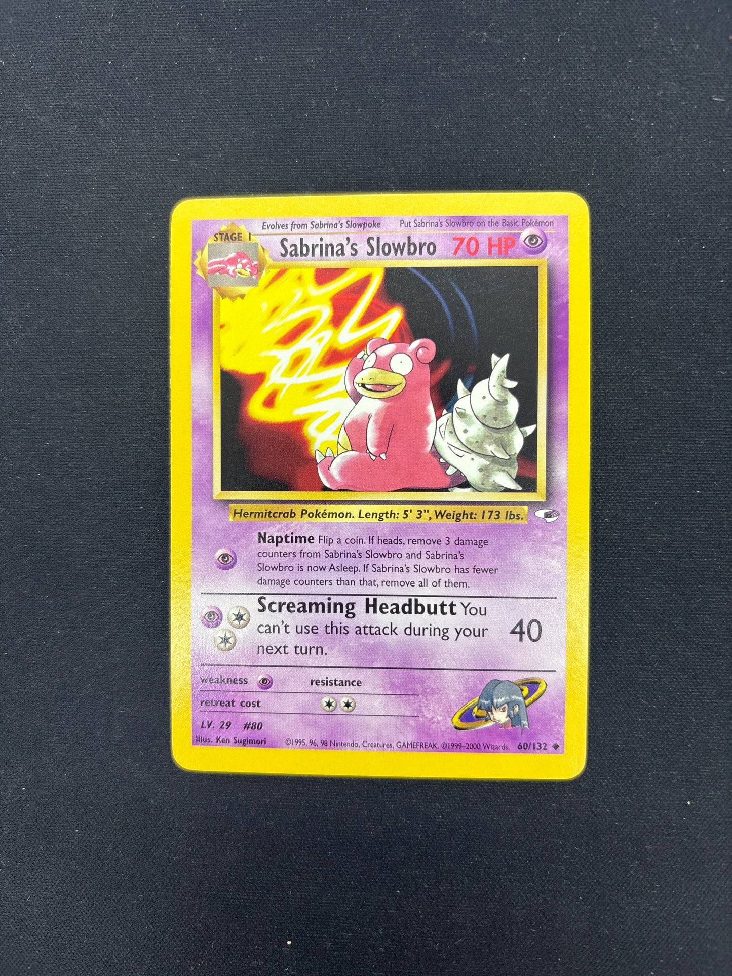 Auction Lot 170: Pokemon Card Sabrina's Slowbro Gym Heroes Conditions Vary