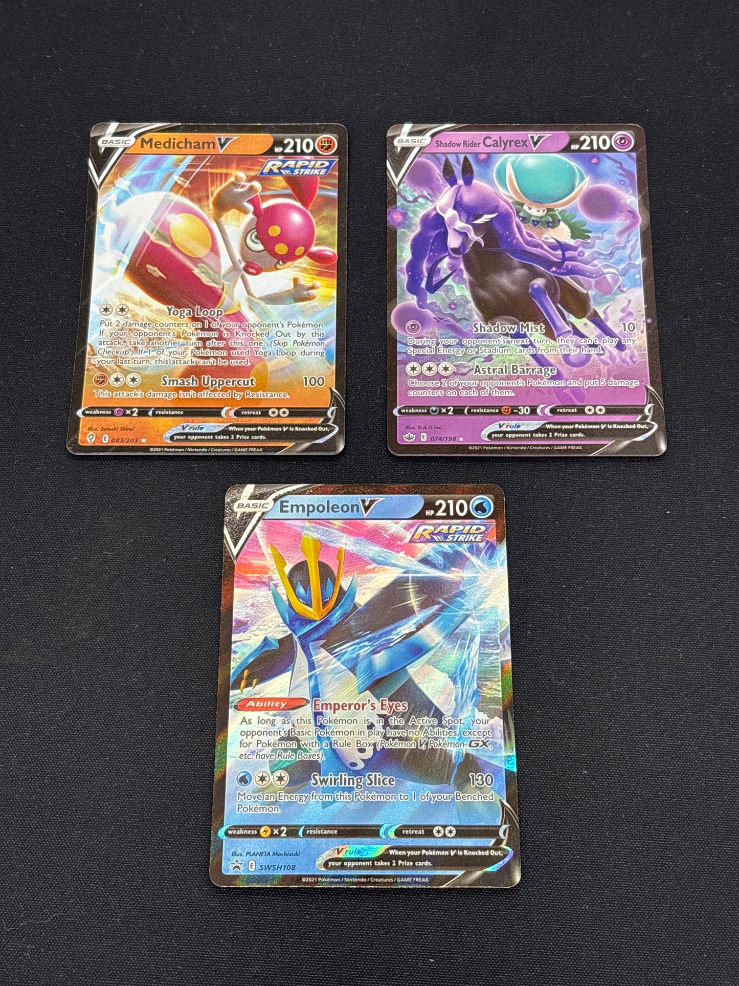 Auction Lot 169: Pokemon Cards Lot of 3 SWSH V Full Arts Conditions Vary