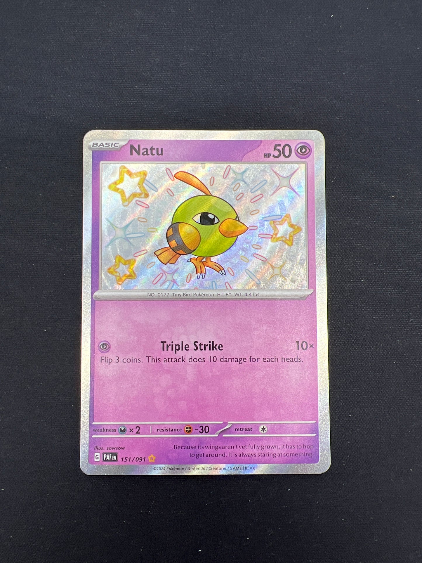 Auction Lot 143: Pokemon Cards Natu "Baby Shiny" SV Paldean Fates Conditions Vary