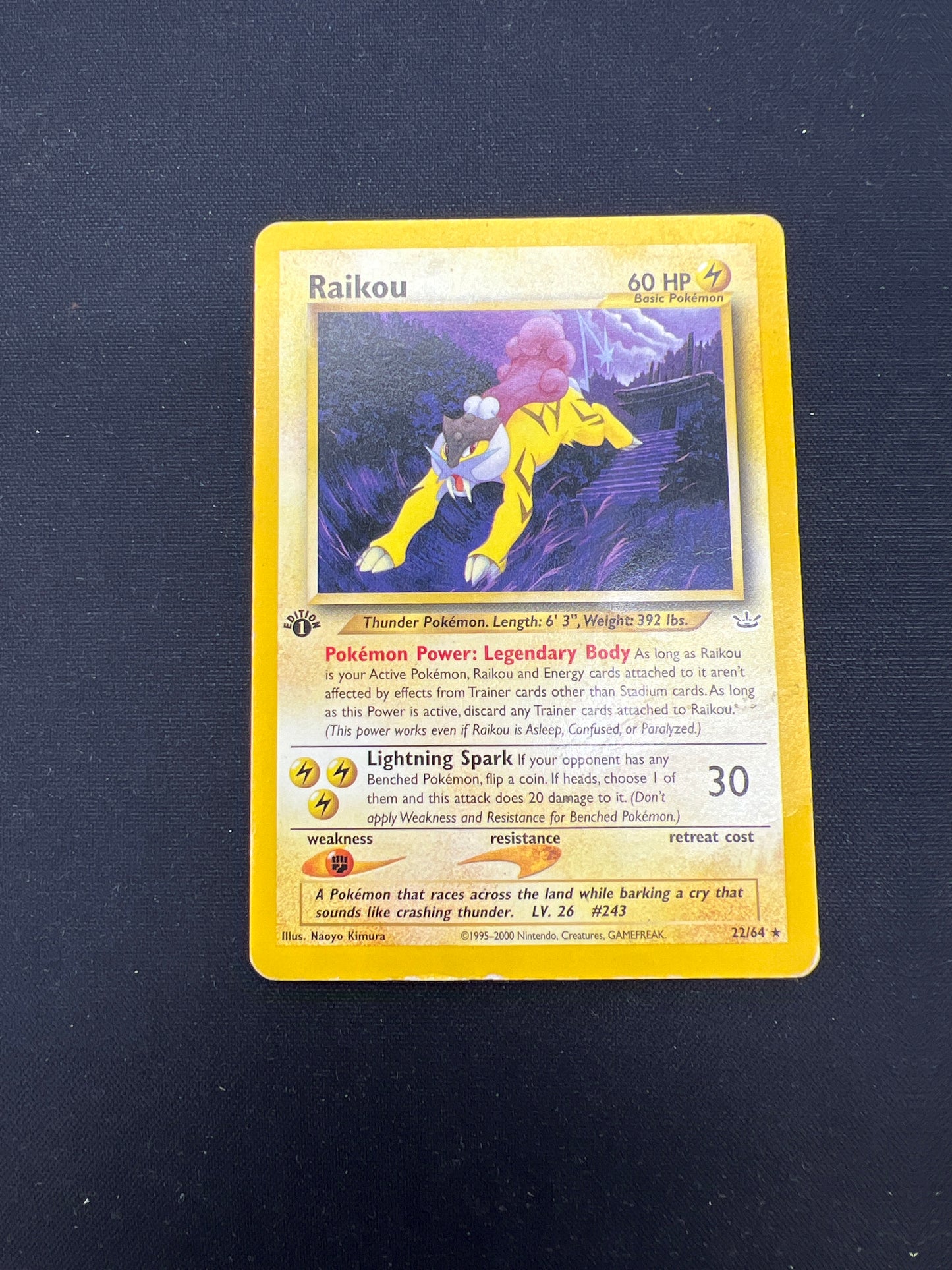 Auction Lot 325: Pokemon Cards 1st Edition Neo Revelation Raikou Non Holo Conditions Vary