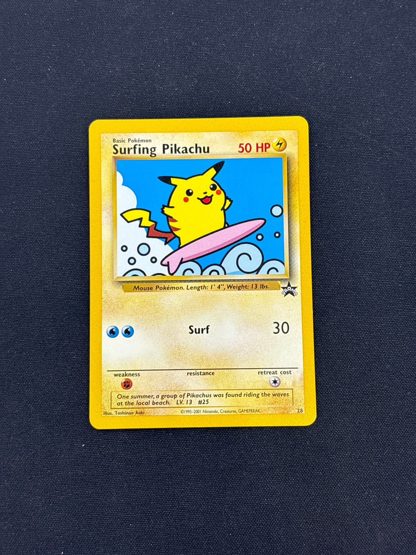 Auction Lot 42: Pokemon Surfing Pikachu Black Star Promo Conditions Vary